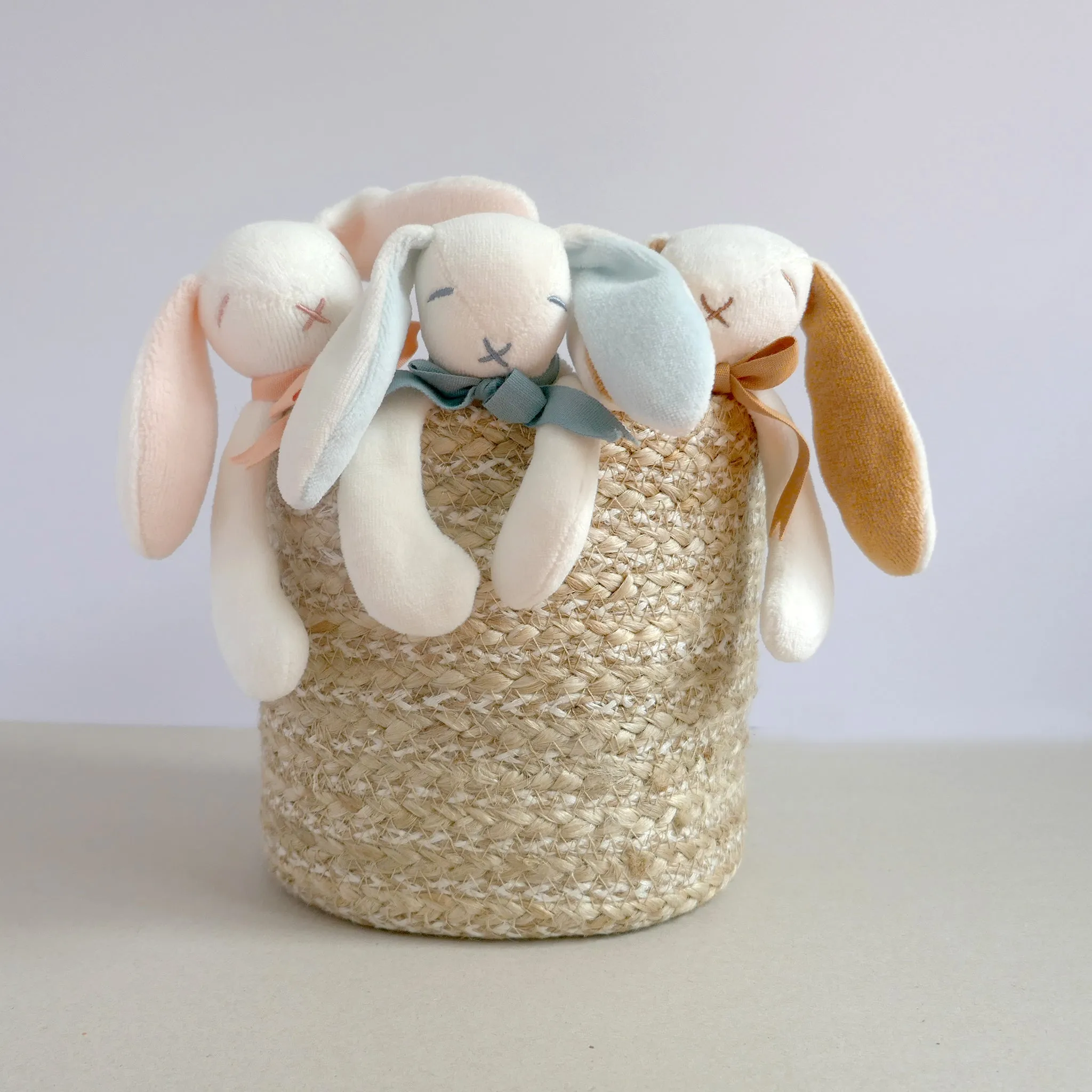 Blue Mini Bunny Comforter Toy - Organic Cotton - Baby Gift Unboxed - 20cm