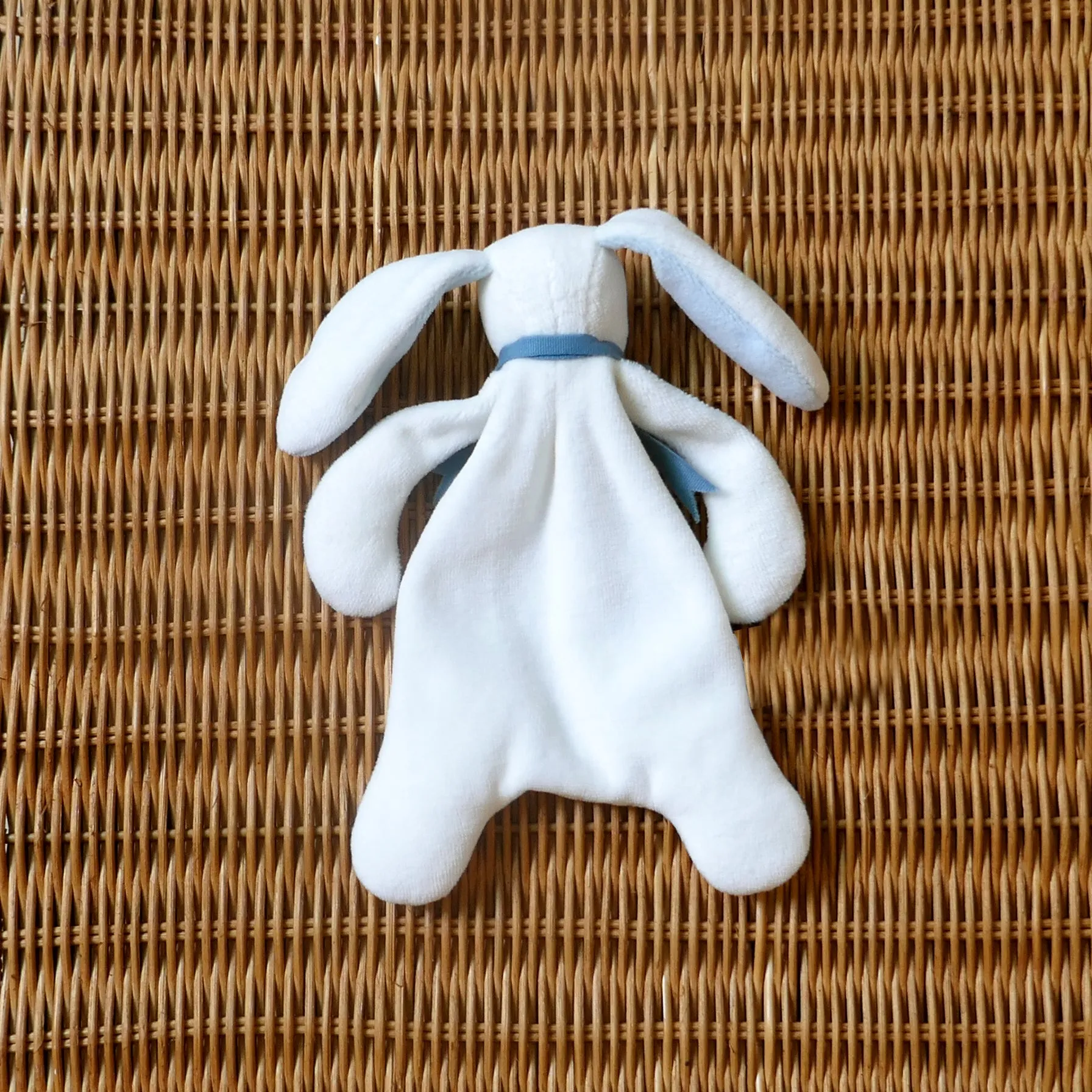 Blue Mini Bunny Comforter Toy - Organic Cotton - Baby Gift Unboxed - 20cm