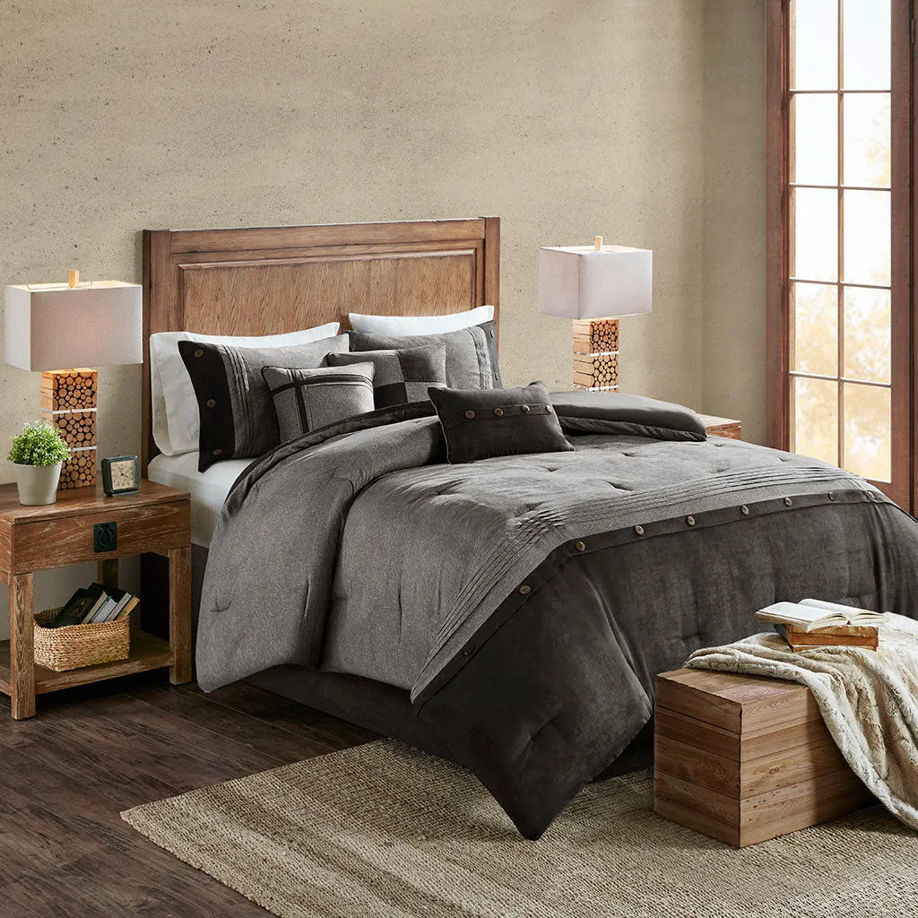 Boone 7 Piece Faux Suede Comforter Set by Madison Park