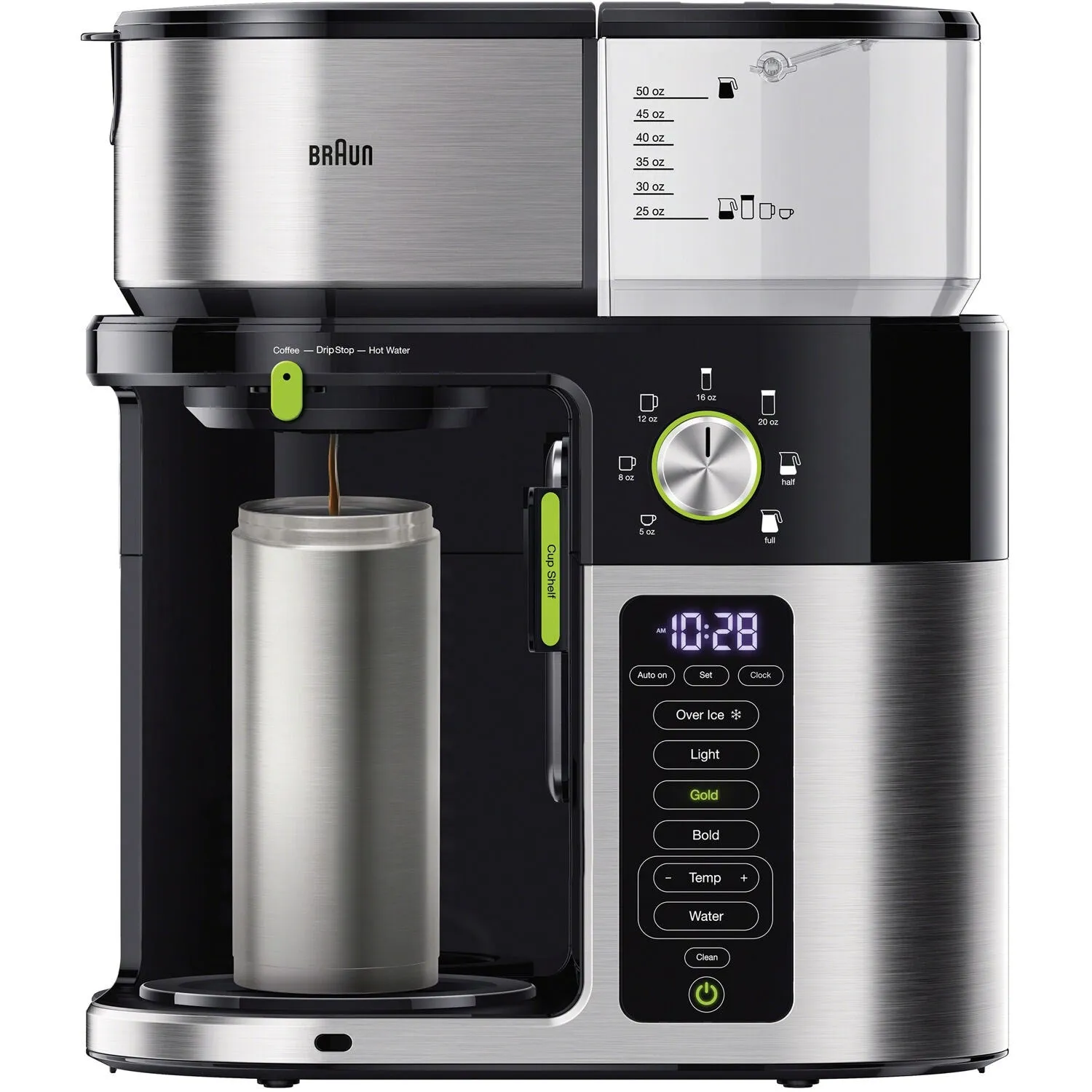 Braun Multiserve Brewing System in Stainless Steel and Black with Glass Carafe (KF9150BK)