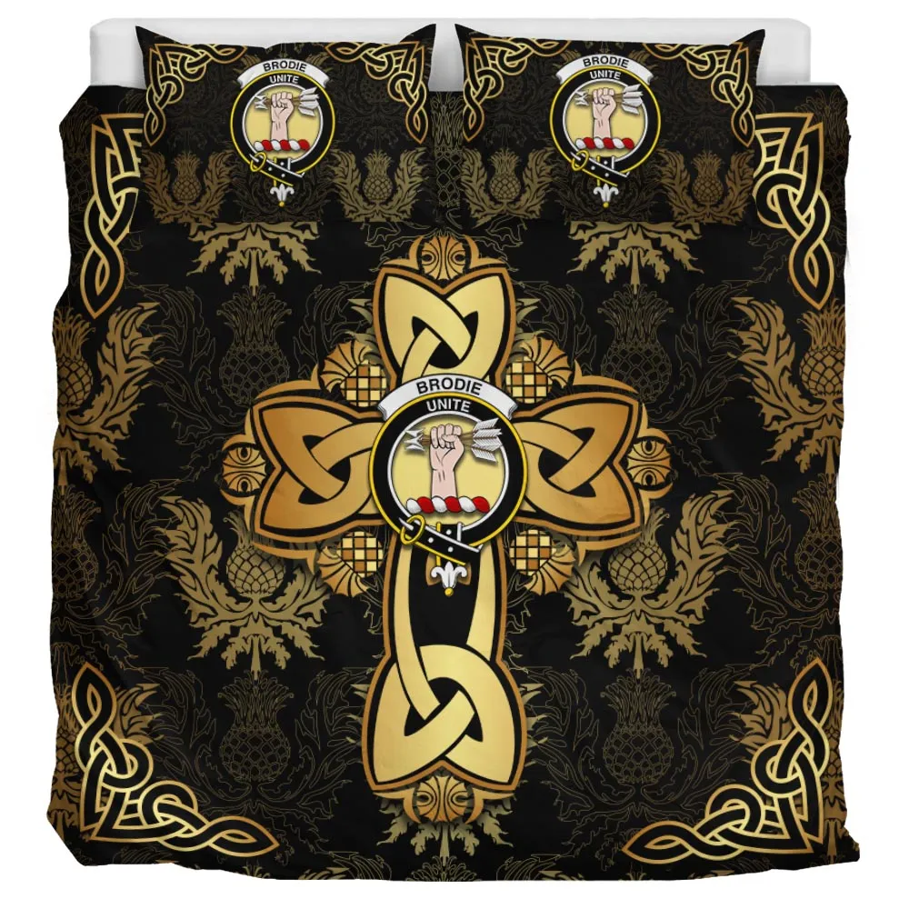 Brodie Clan Bedding Sets Gold Thistle Celtic Style