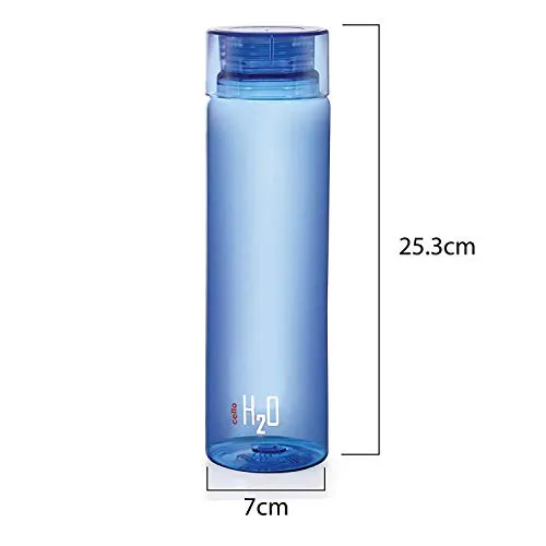 Cello H2O Unbreakable Plastic Bottle, 1 Litre, Assorted colour