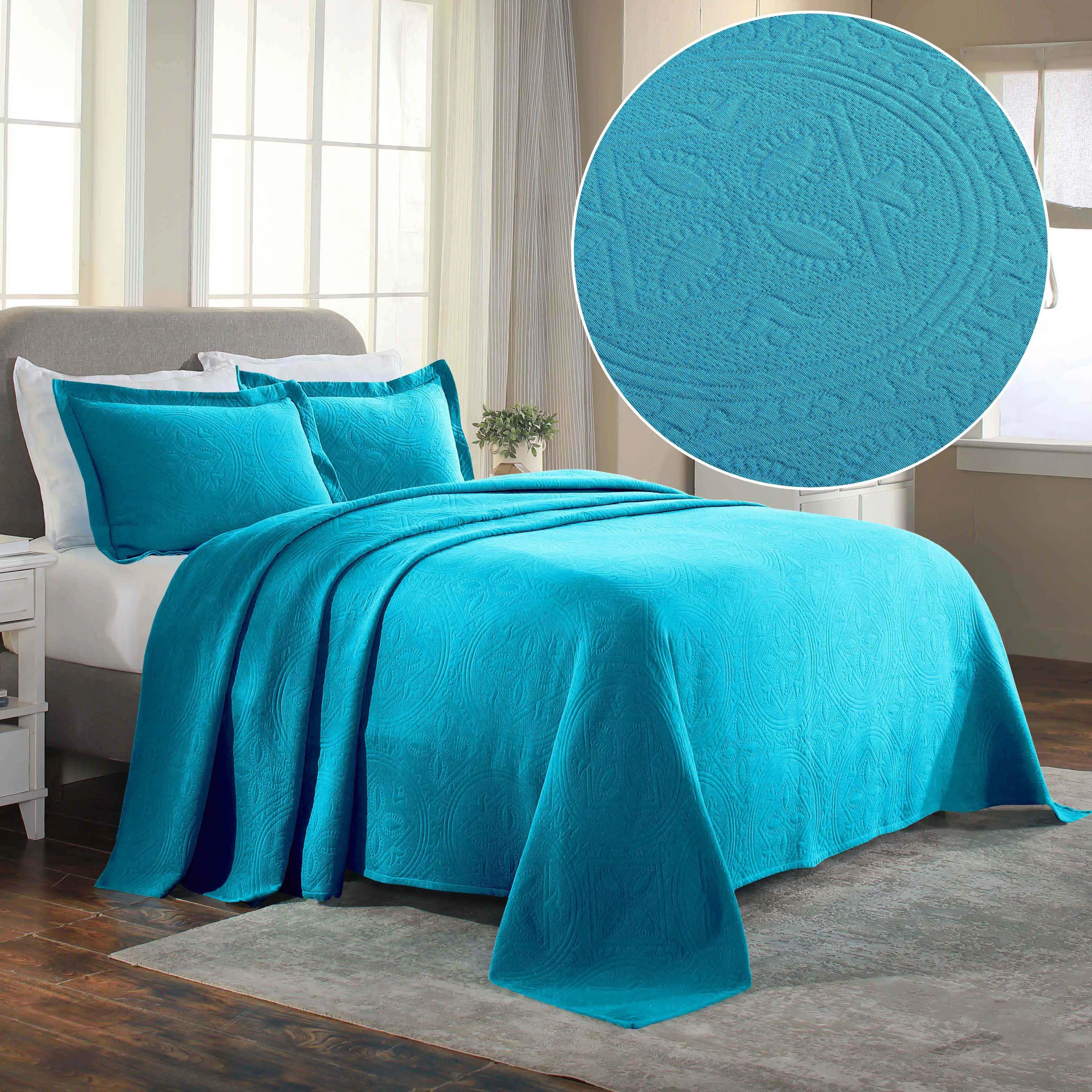 Celtic Circle Cotton Jacquard Matelasse Bedspread Set