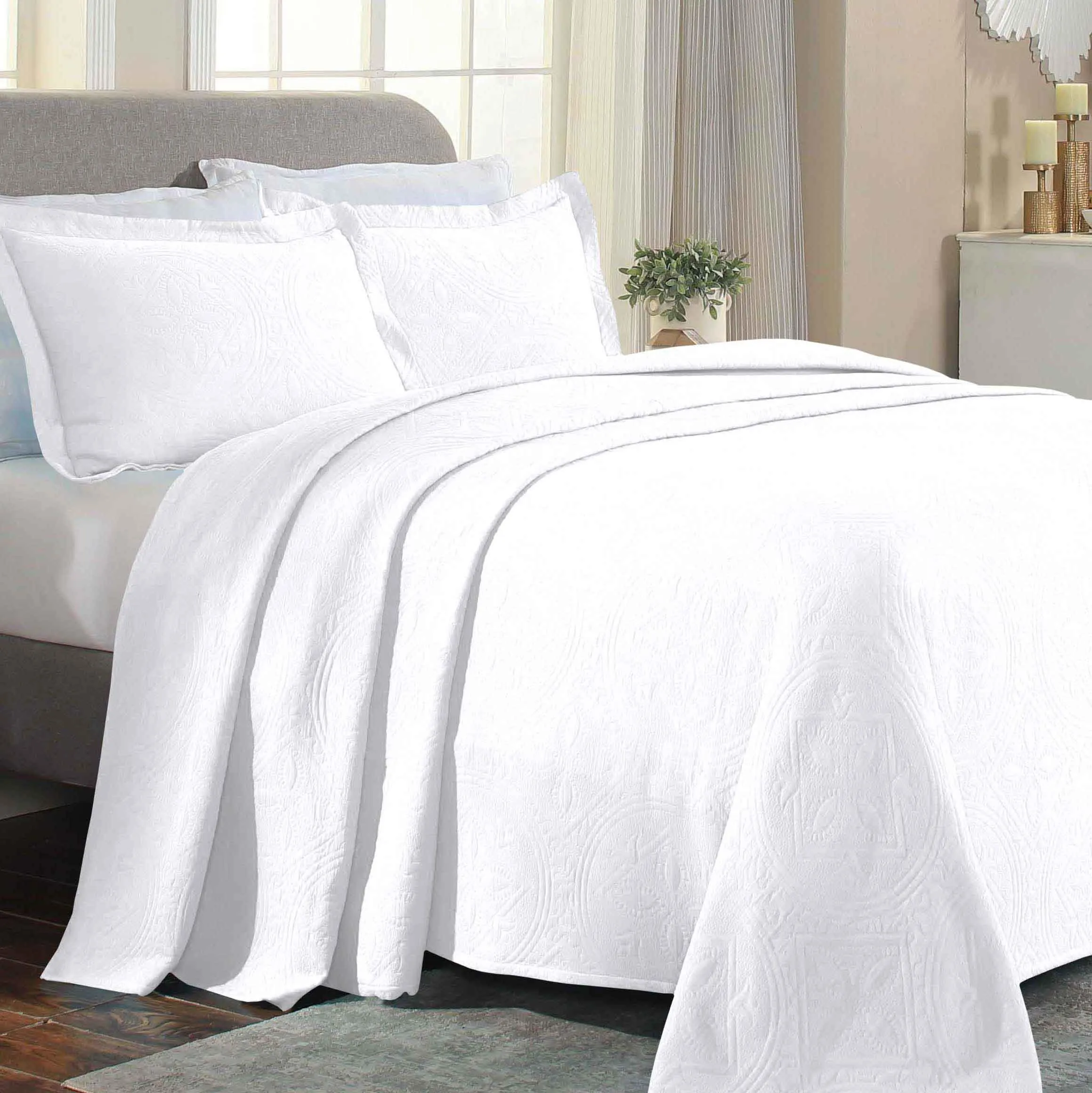 Celtic Circle Cotton Jacquard Matelasse Bedspread Set