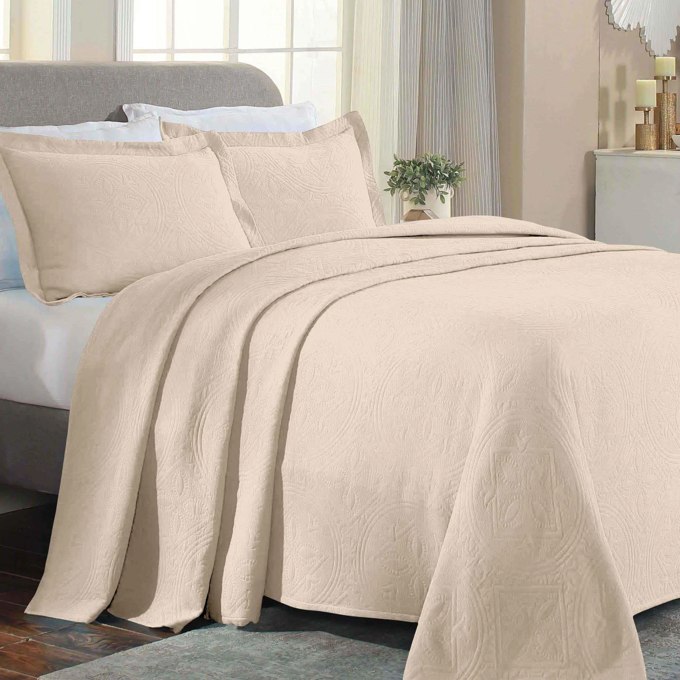 Celtic Circle Cotton Jacquard Matelasse Bedspread Set