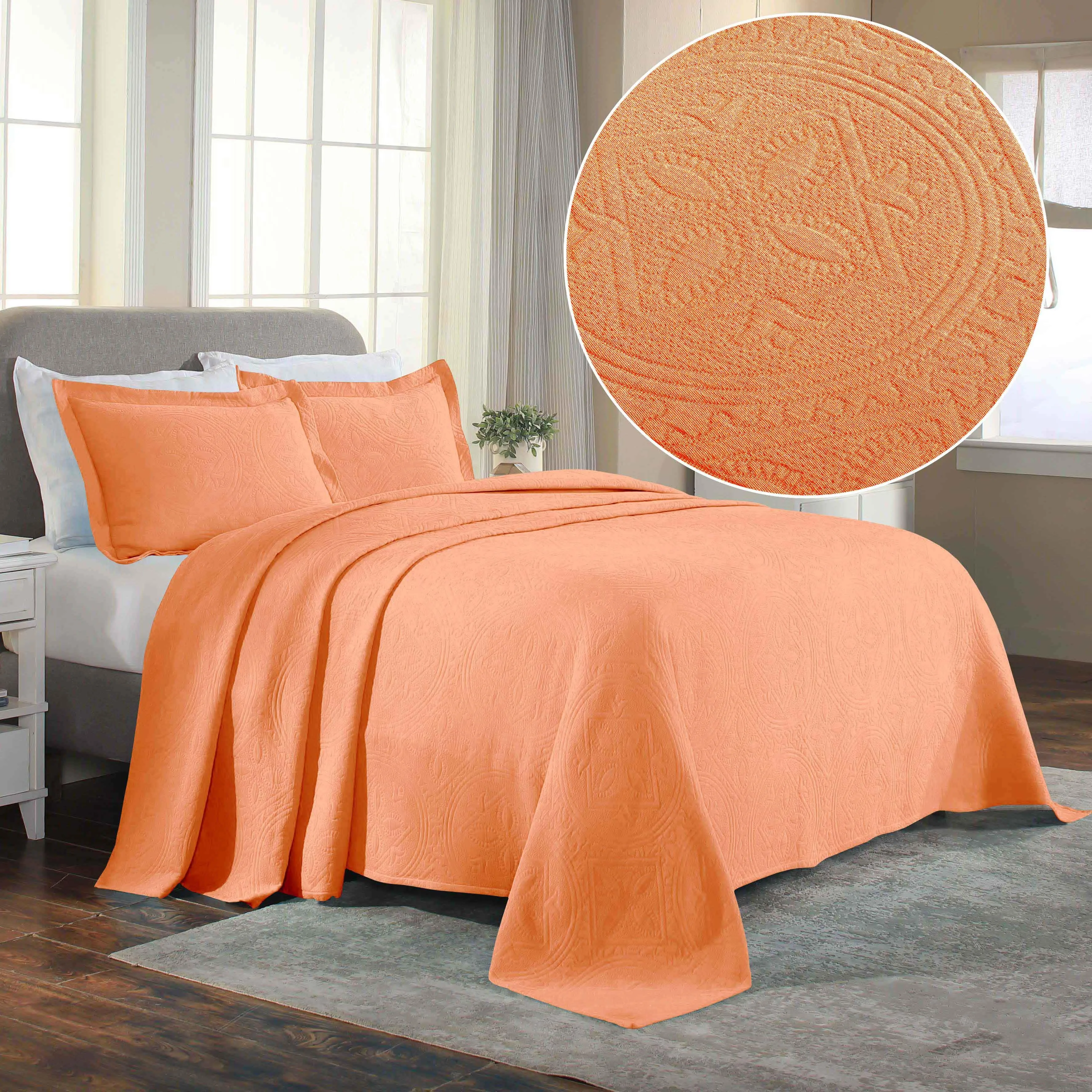 Celtic Circle Cotton Jacquard Matelasse Bedspread Set