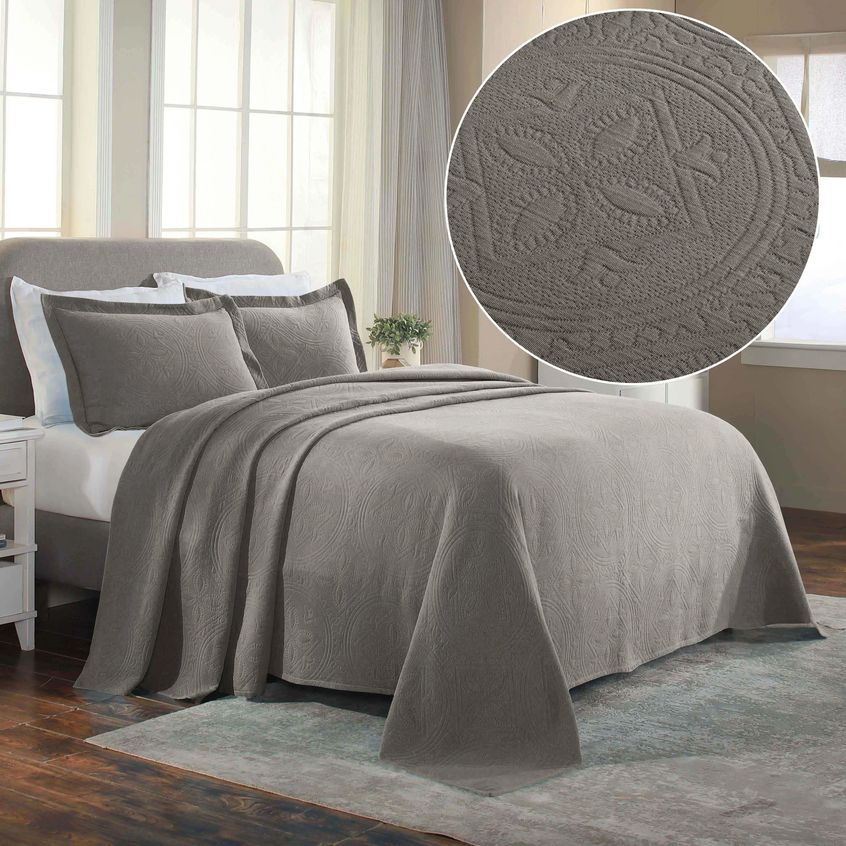 Celtic Circle Cotton Jacquard Matelasse Bedspread Set