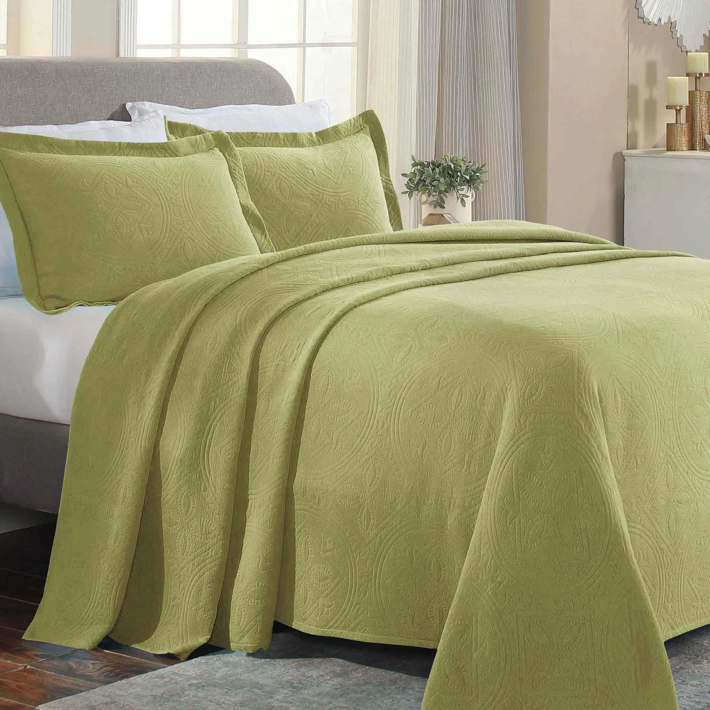 Celtic Circle Cotton Jacquard Matelasse Bedspread Set