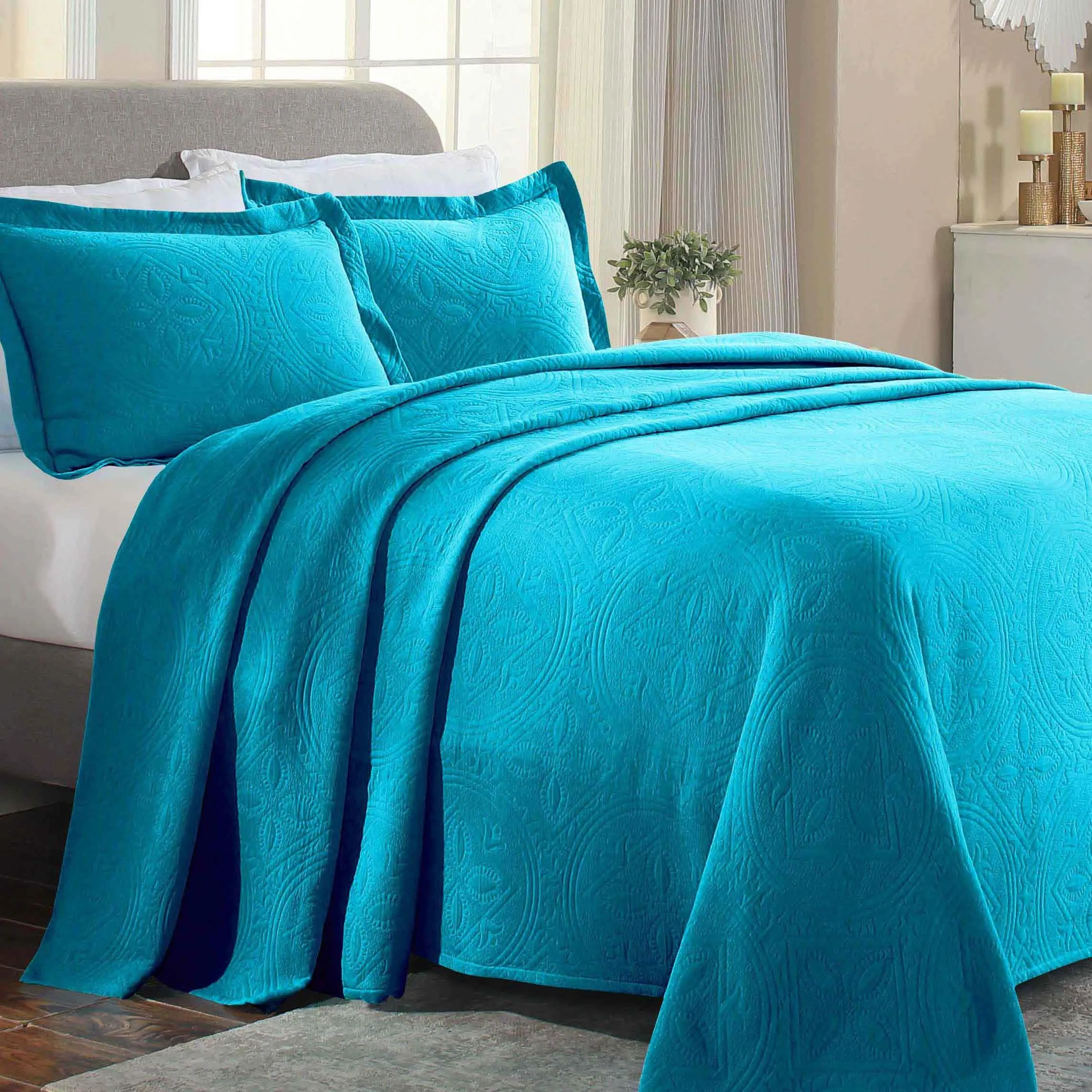 Celtic Circle Cotton Jacquard Matelasse Bedspread Set