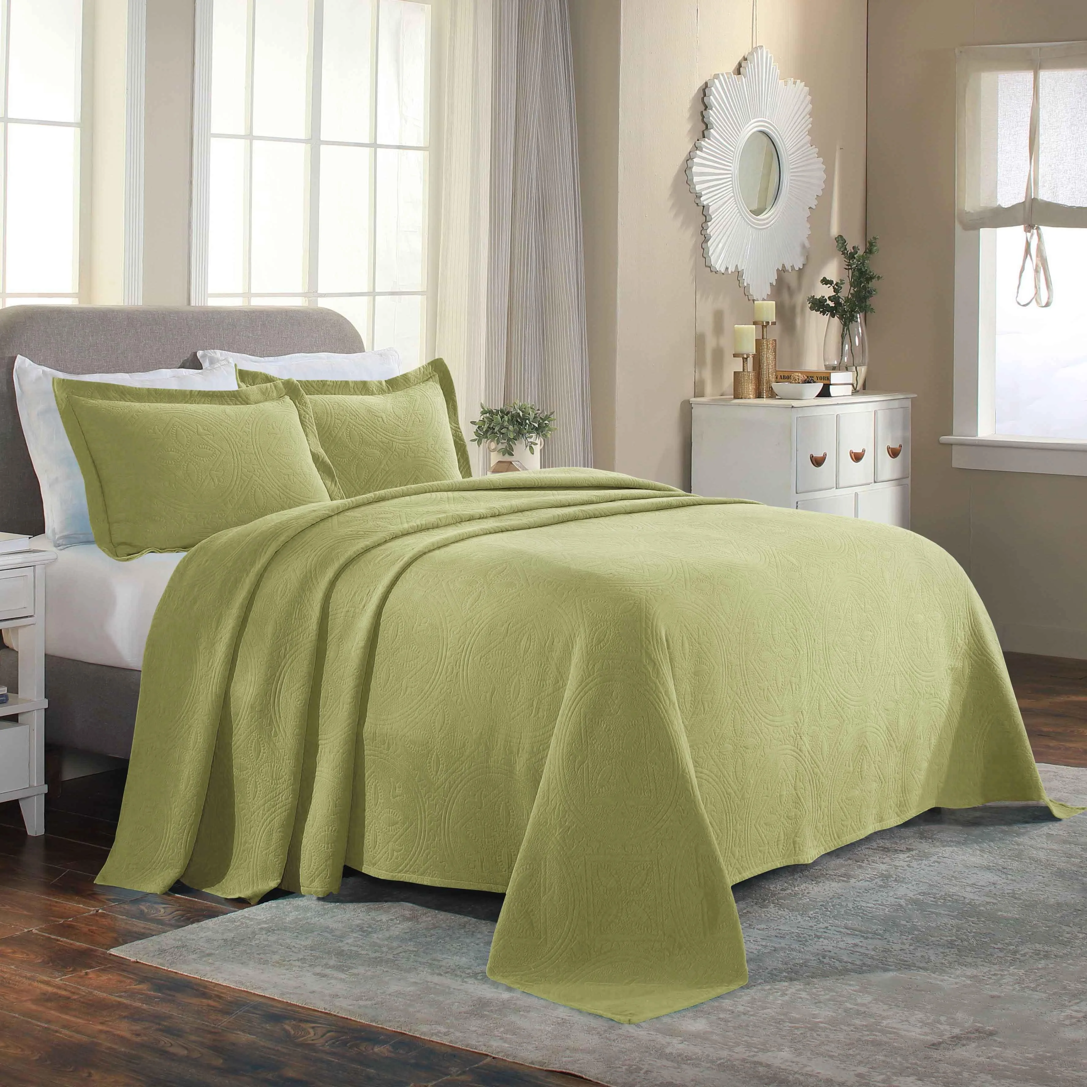 Celtic Circle Cotton Jacquard Matelasse Bedspread Set