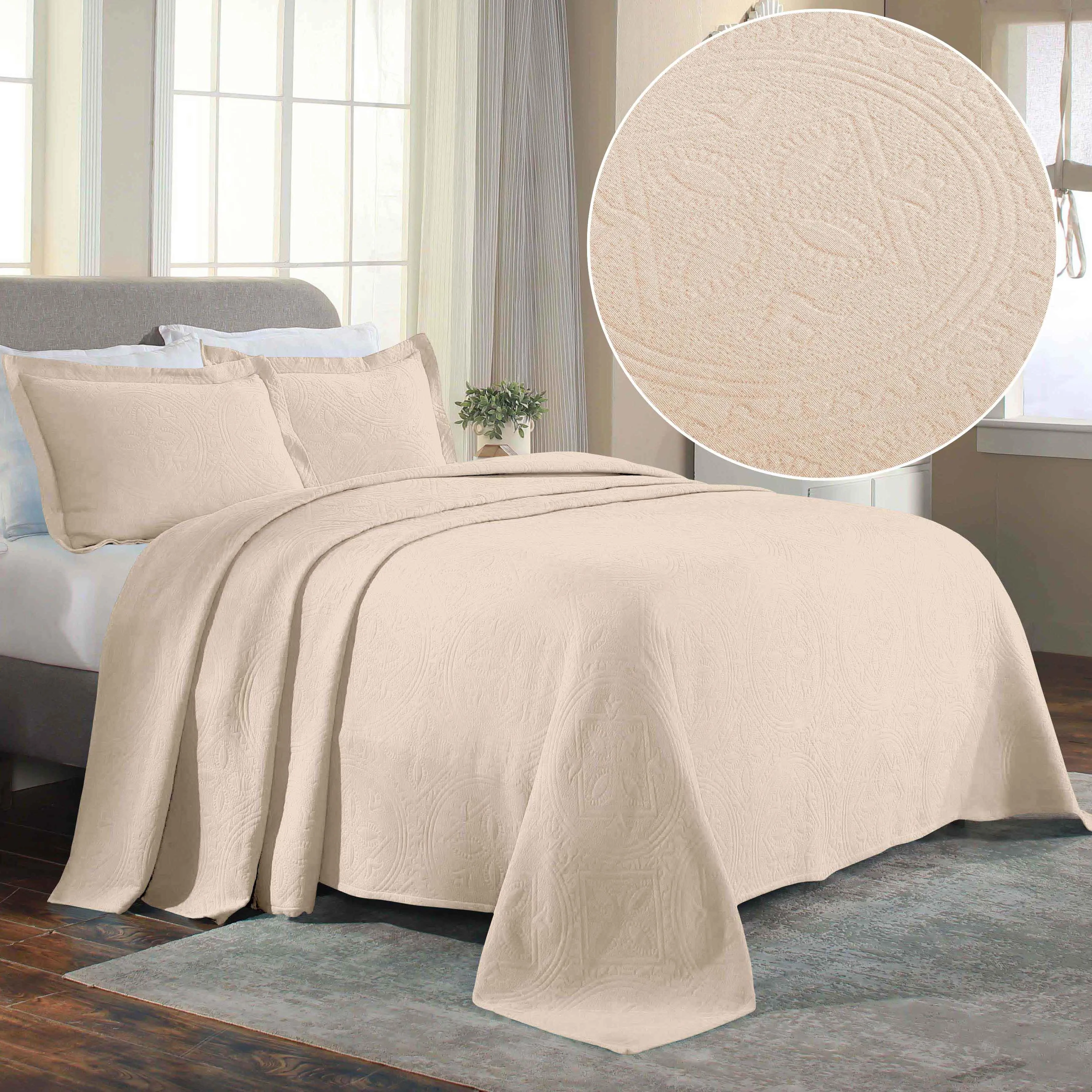 Celtic Circle Cotton Jacquard Matelasse Bedspread Set