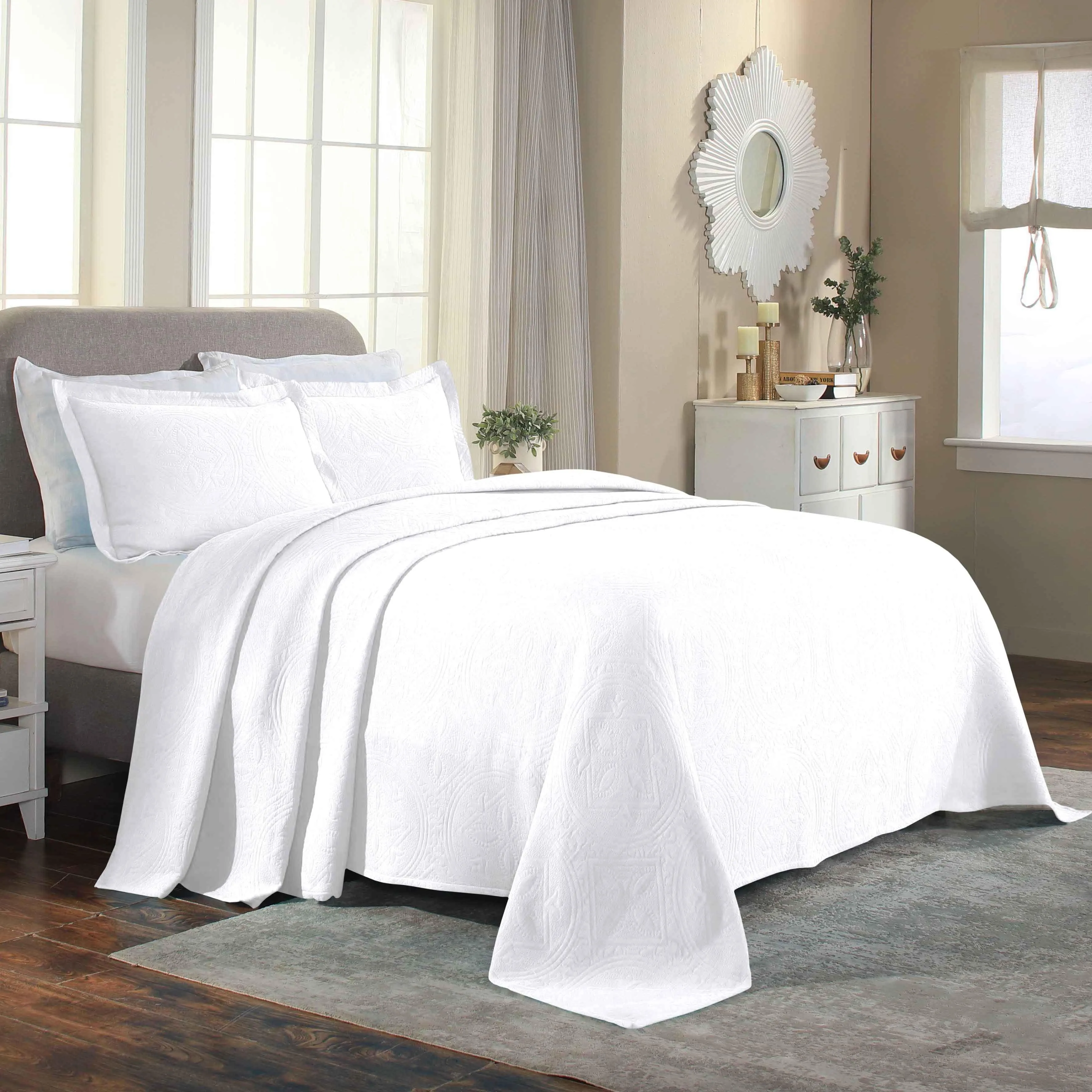 Celtic Circle Cotton Jacquard Matelasse Bedspread Set