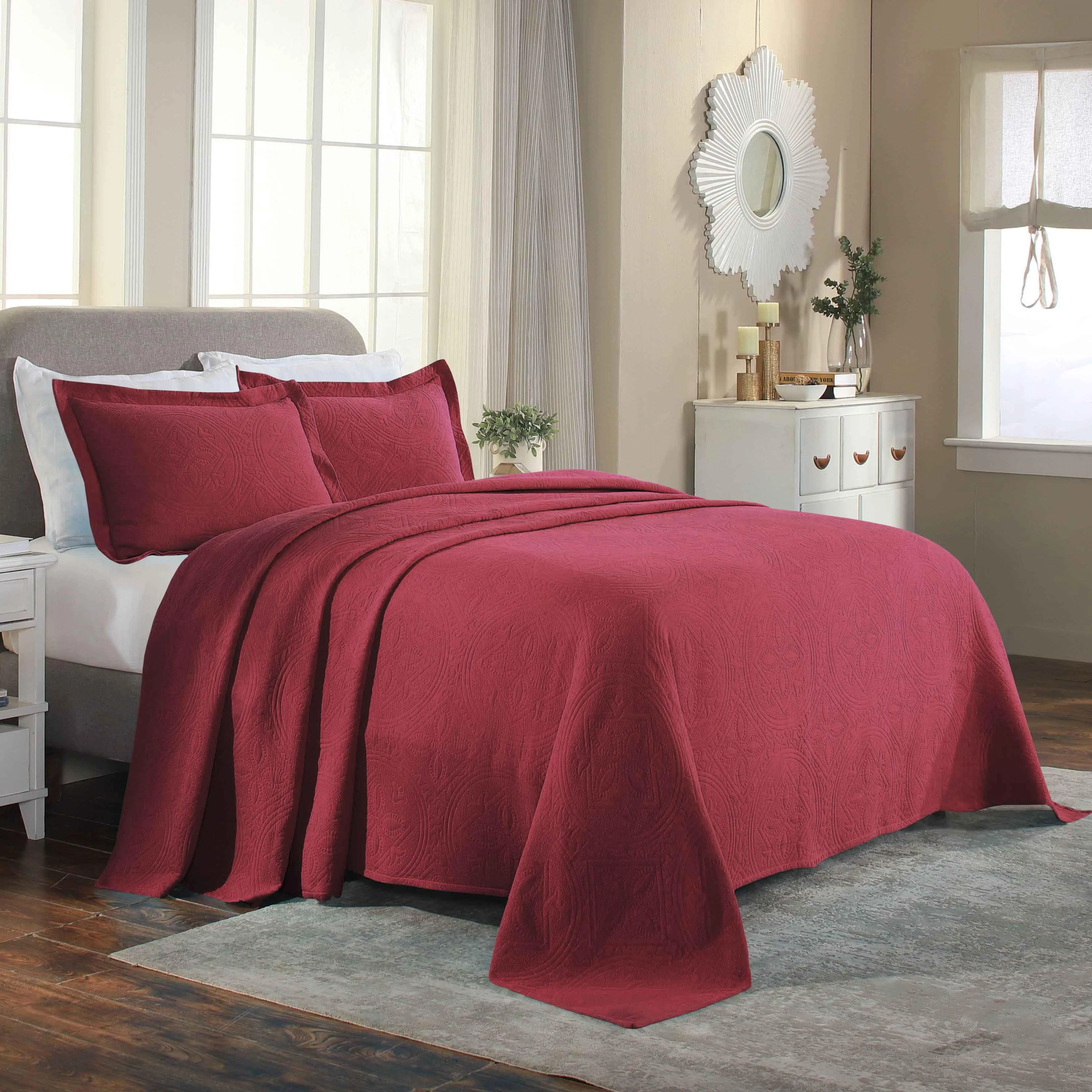 Celtic Circle Cotton Jacquard Matelasse Bedspread Set