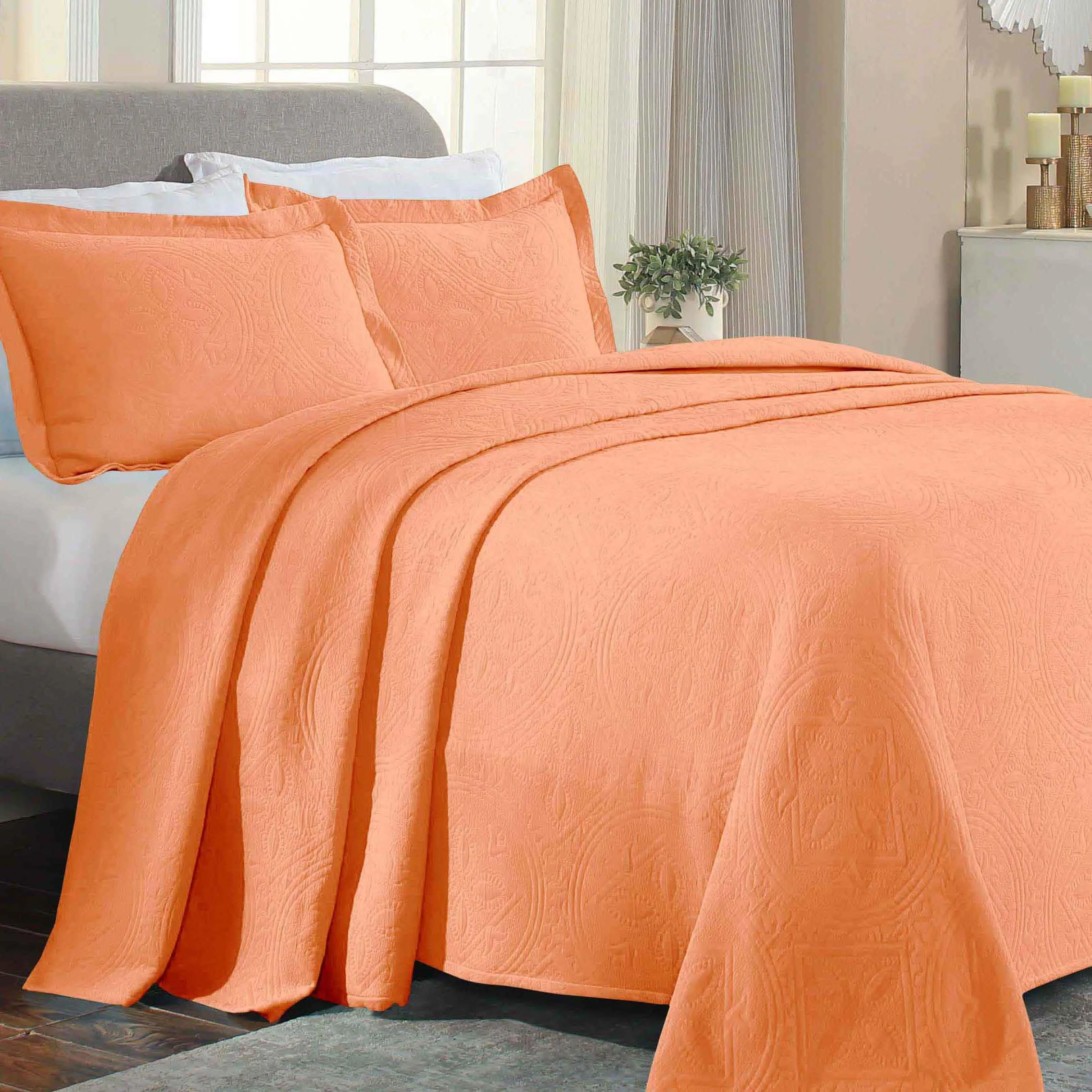 Celtic Circle Cotton Jacquard Matelasse Bedspread Set