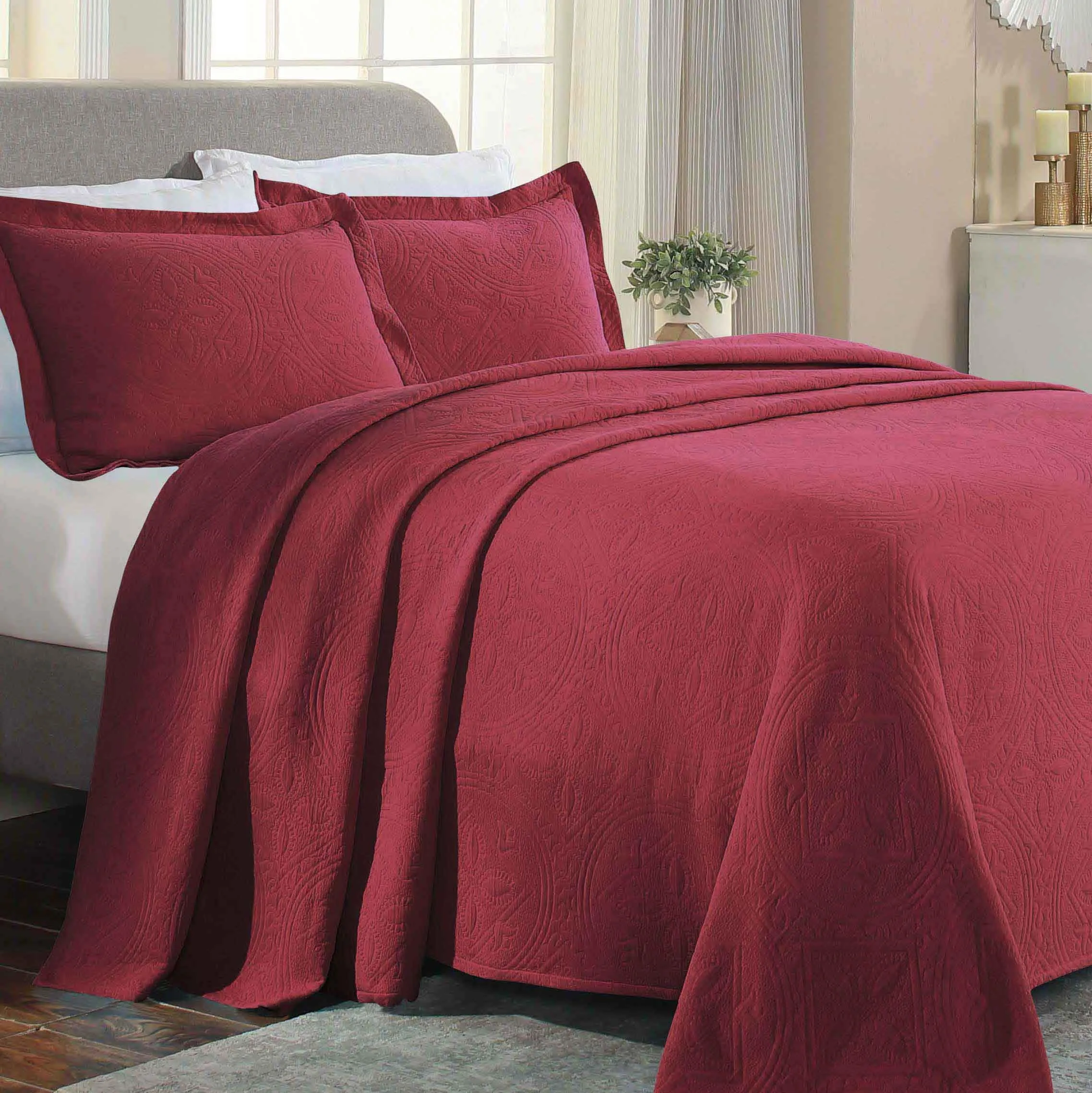 Celtic Circle Cotton Jacquard Matelasse Bedspread Set