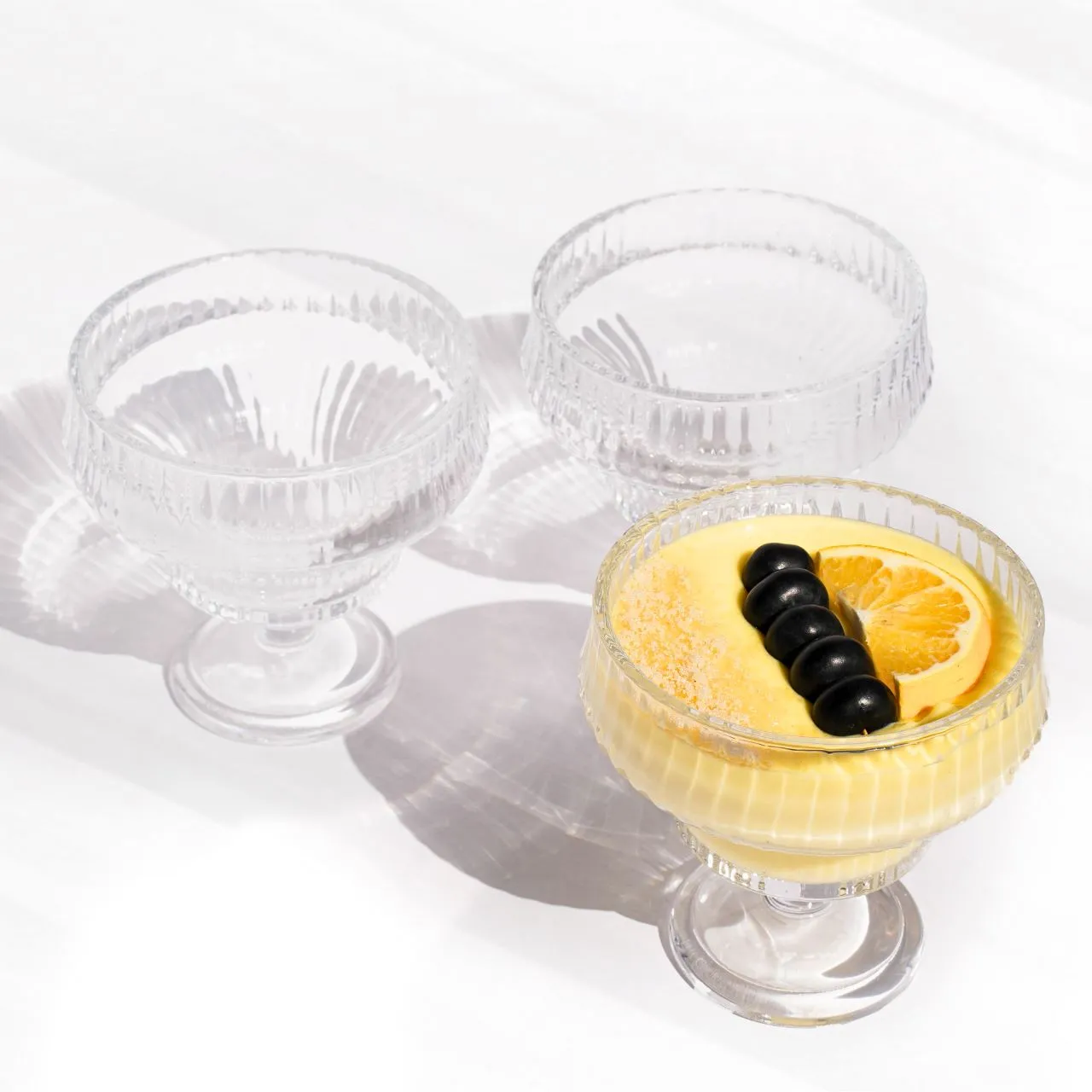 Chic Stemmed Glass Dessert Bowl (Set of 3)