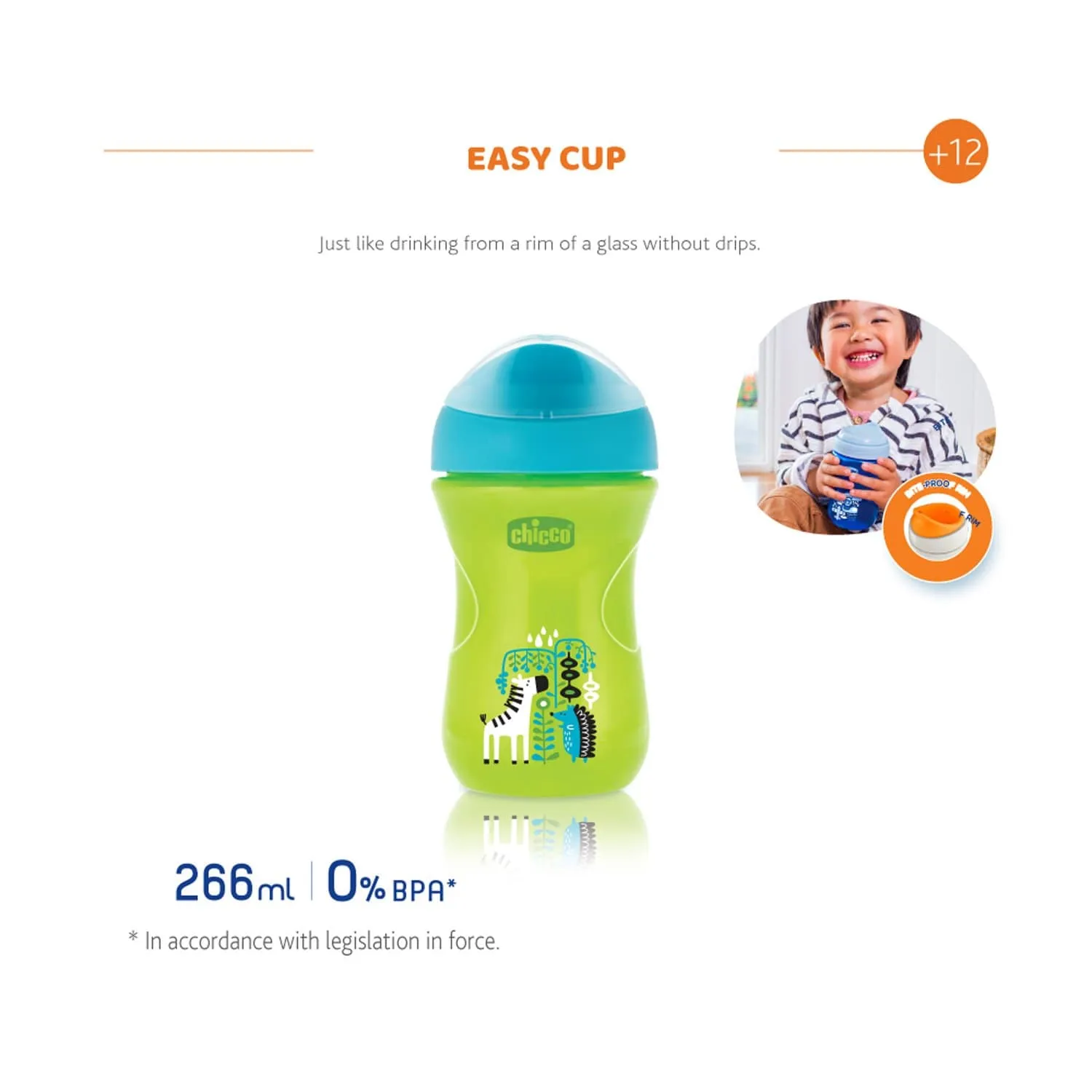 Chicco Easy Cup for 12 Month and Above Baby Boy - Green and Blue - CH06961-20