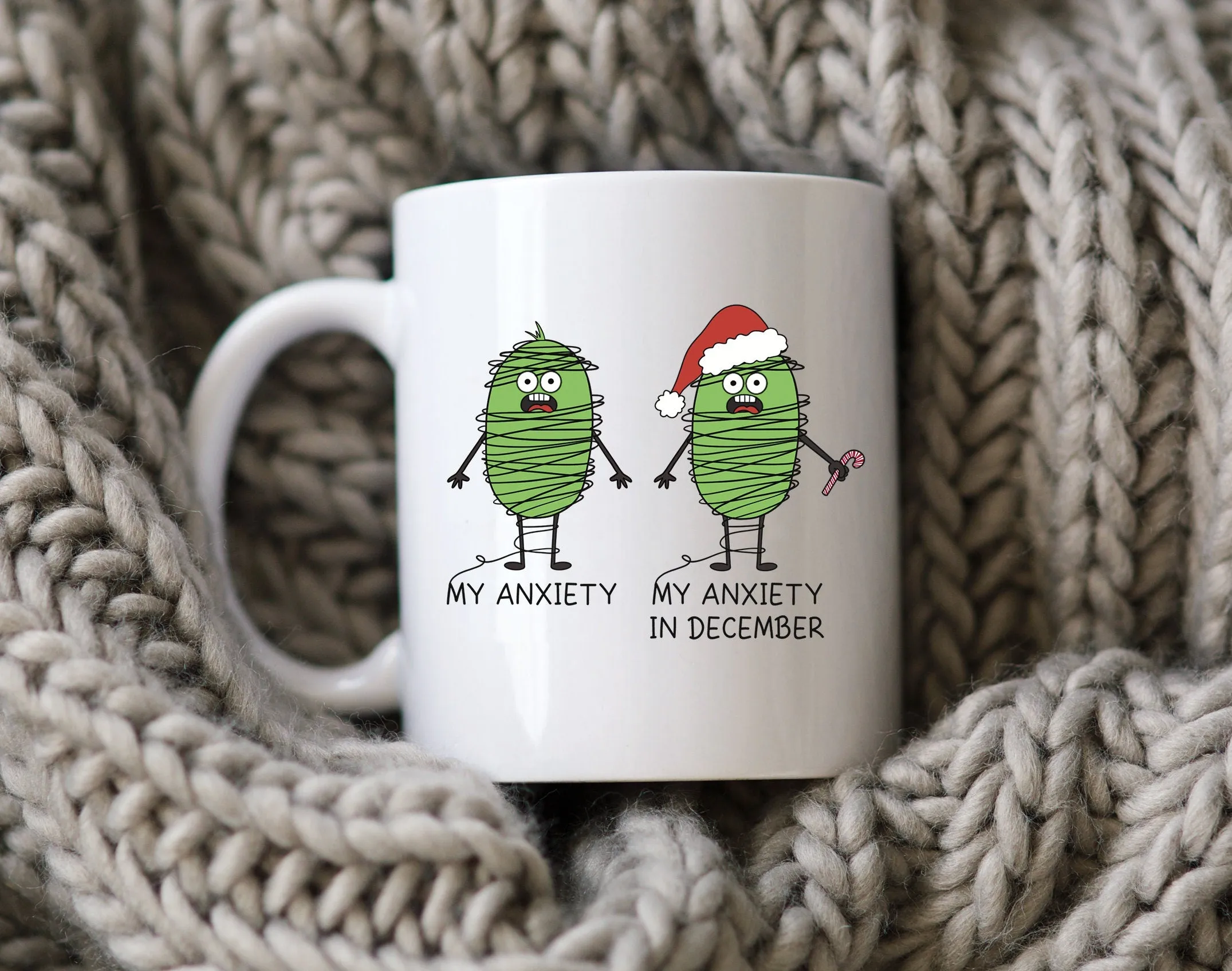 Christmas Anxiety Mug Cartoon