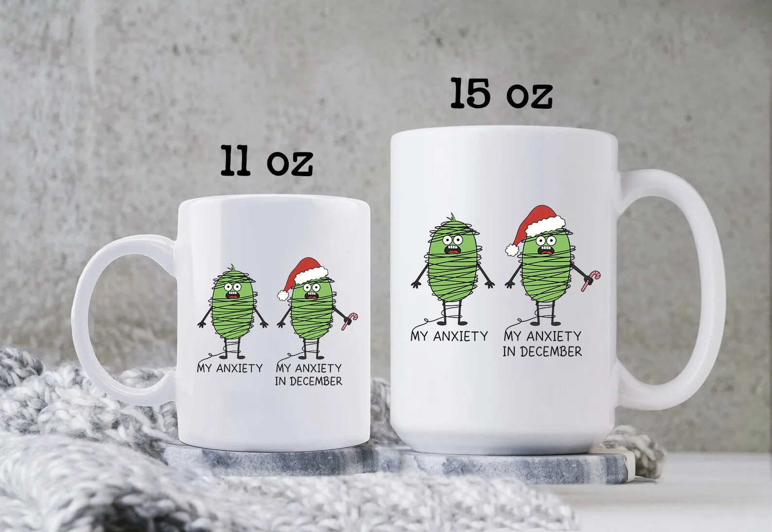 Christmas Anxiety Mug Cartoon