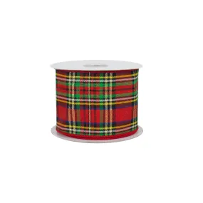 Christmas Plaid Tartan Wired Ribbon - 2 1/2" x 10 Yards