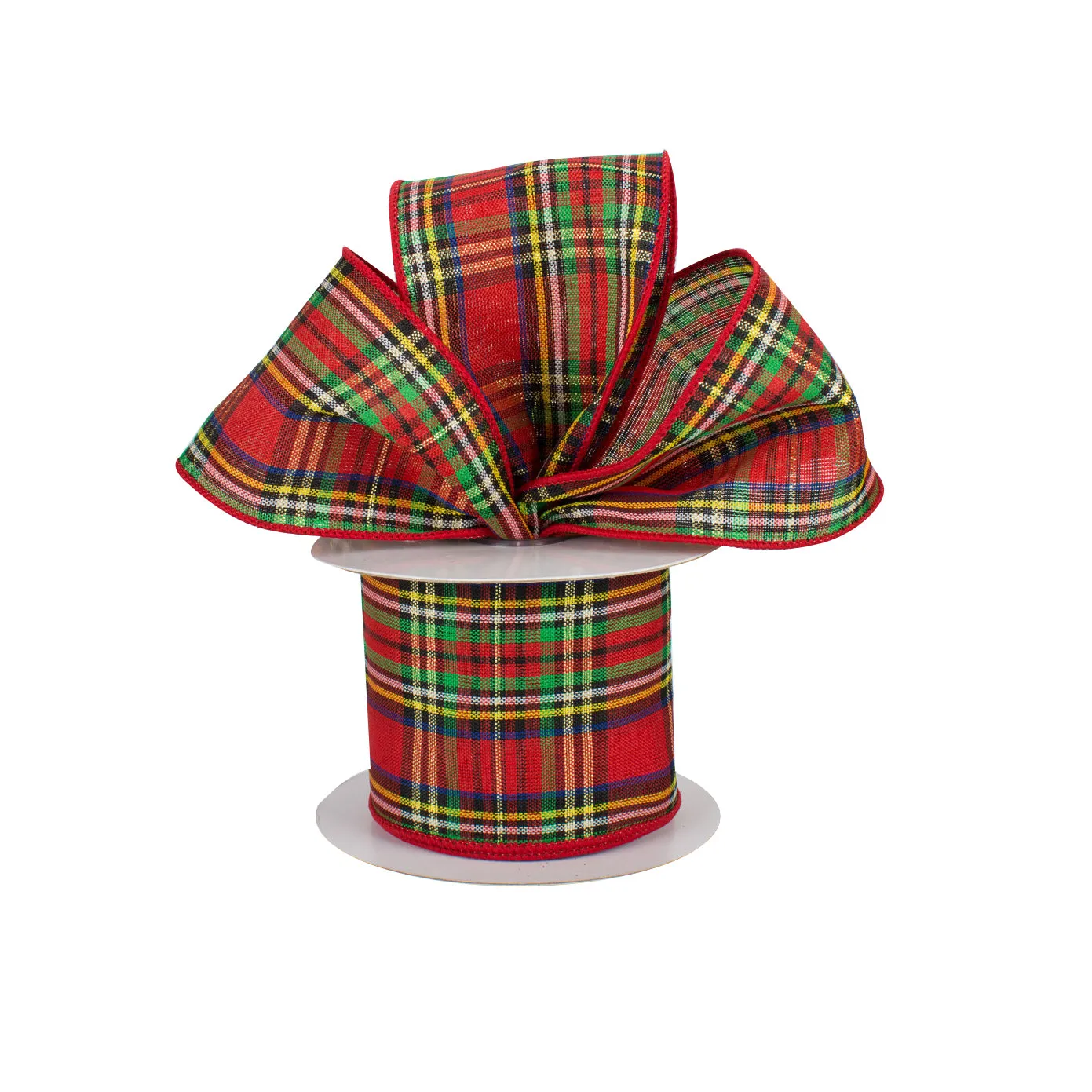 Christmas Plaid Tartan Wired Ribbon - 2 1/2" x 10 Yards