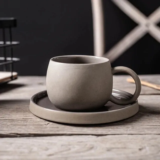 Coffee Mug with Saucer Ceramic