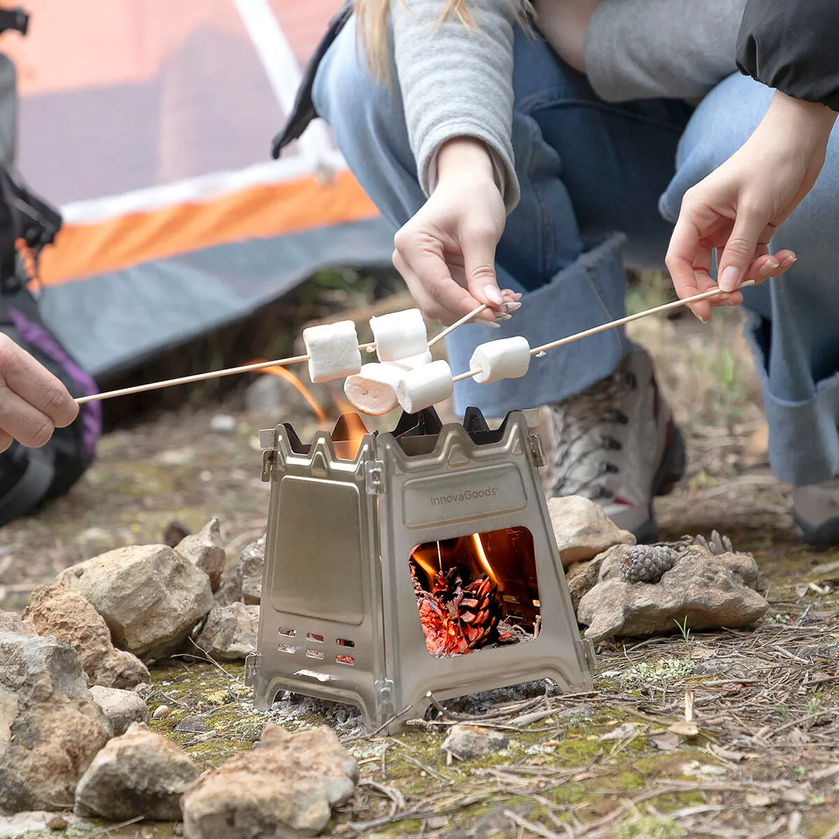 Collapsible Steel Camping Stove Flamet InnovaGoods