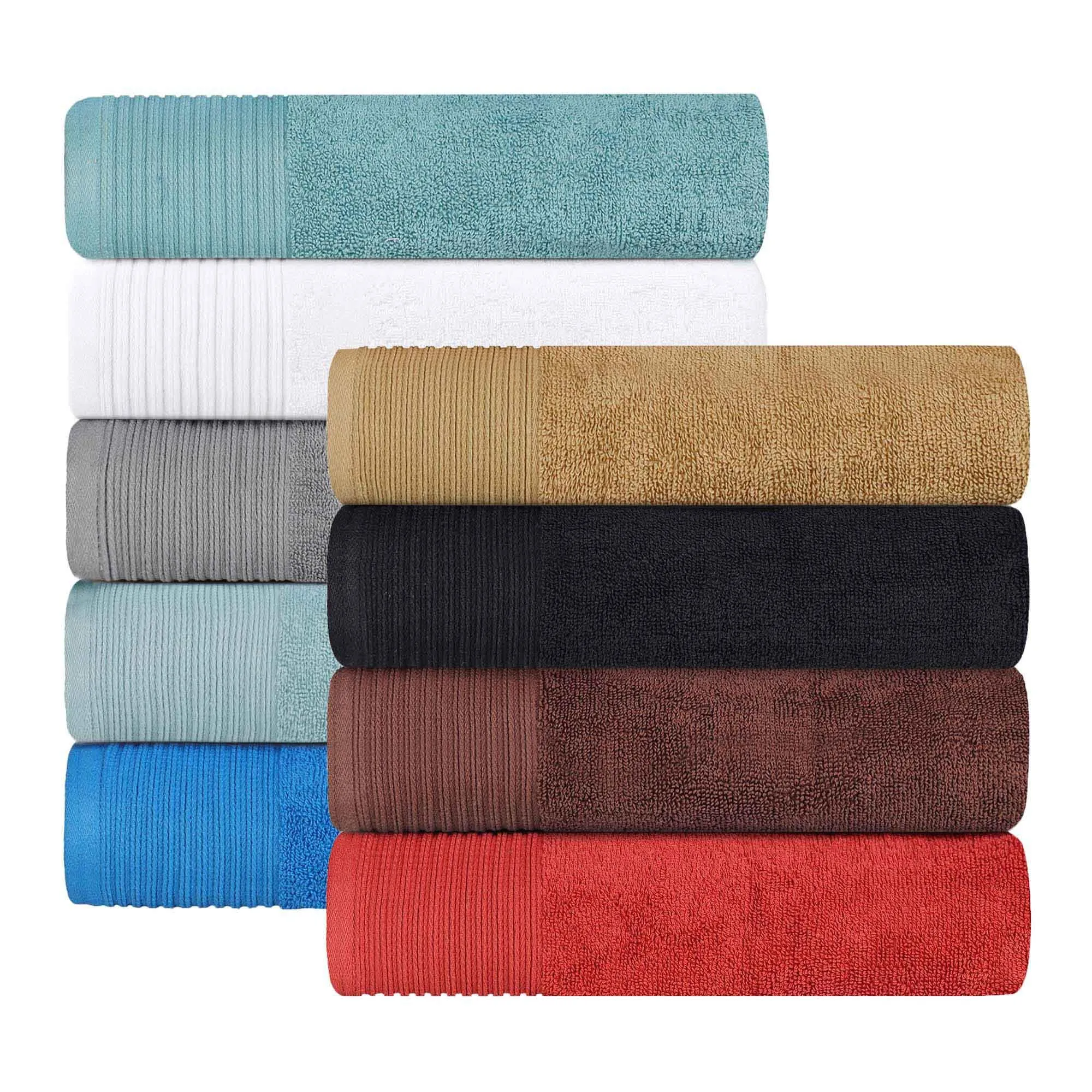 Cotton Marble and Solid Quick Dry 6 Piece Assorted Bathroom Towel Set