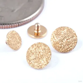 Crushed Diamond Textured Disc Threaded End in Gold from Auris Jewellery