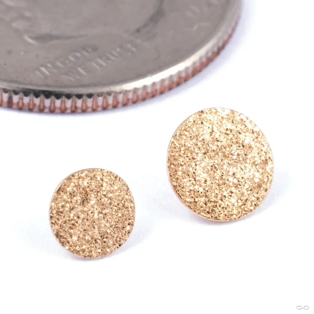 Crushed Diamond Textured Disc Threaded End in Gold from Auris Jewellery