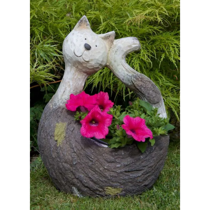 Curled Up Cat Planter