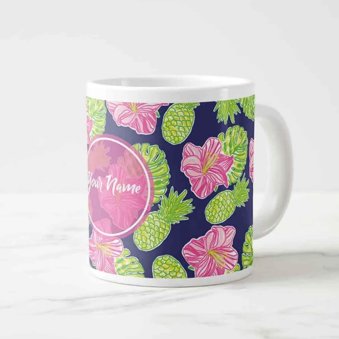 Custom Mug Printing - Pineapple Pink Floral