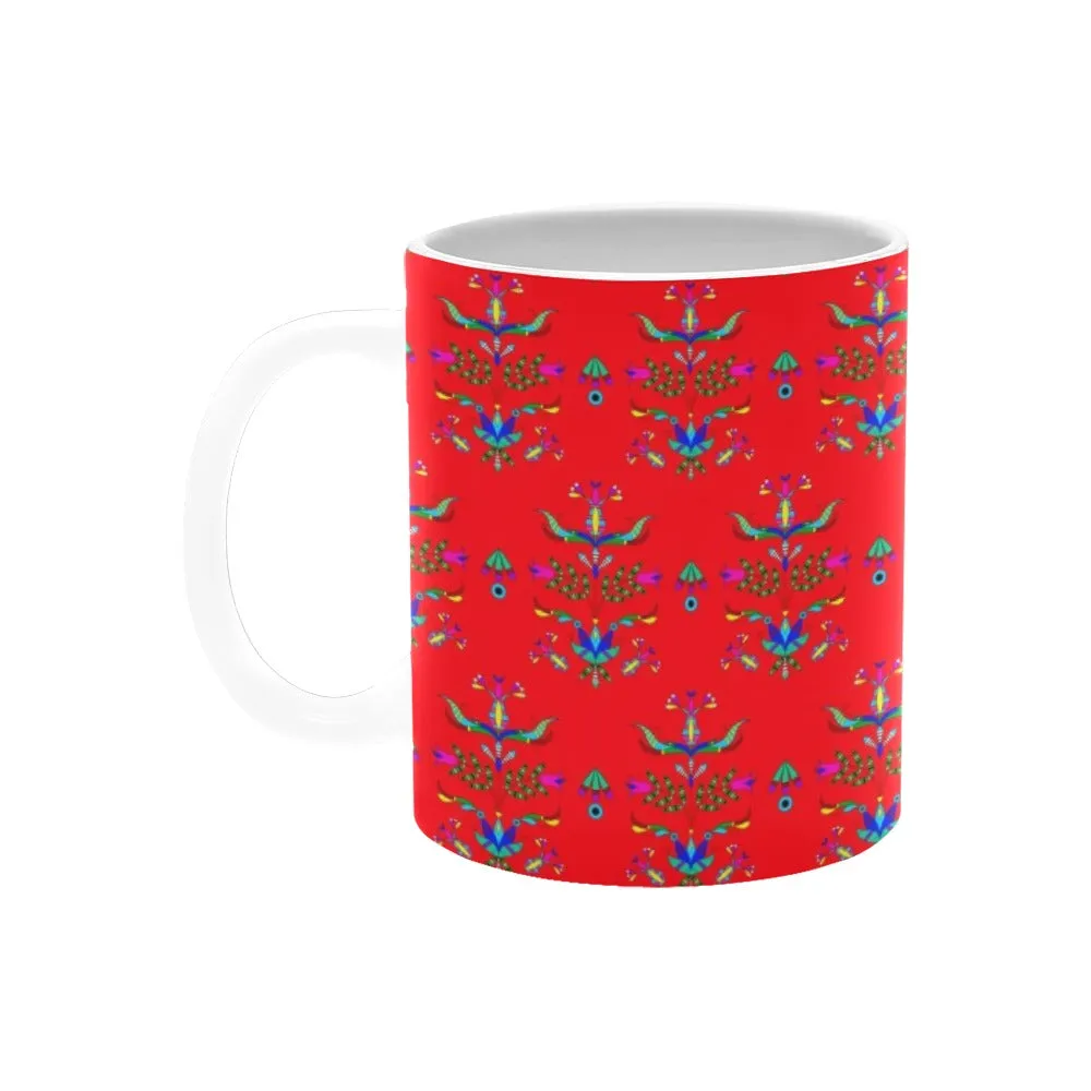 Dakota Damask Red White Mug(11OZ)