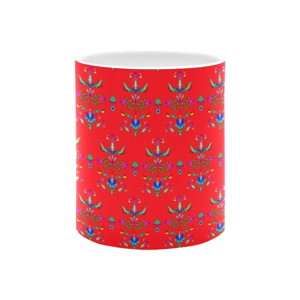 Dakota Damask Red White Mug(11OZ)