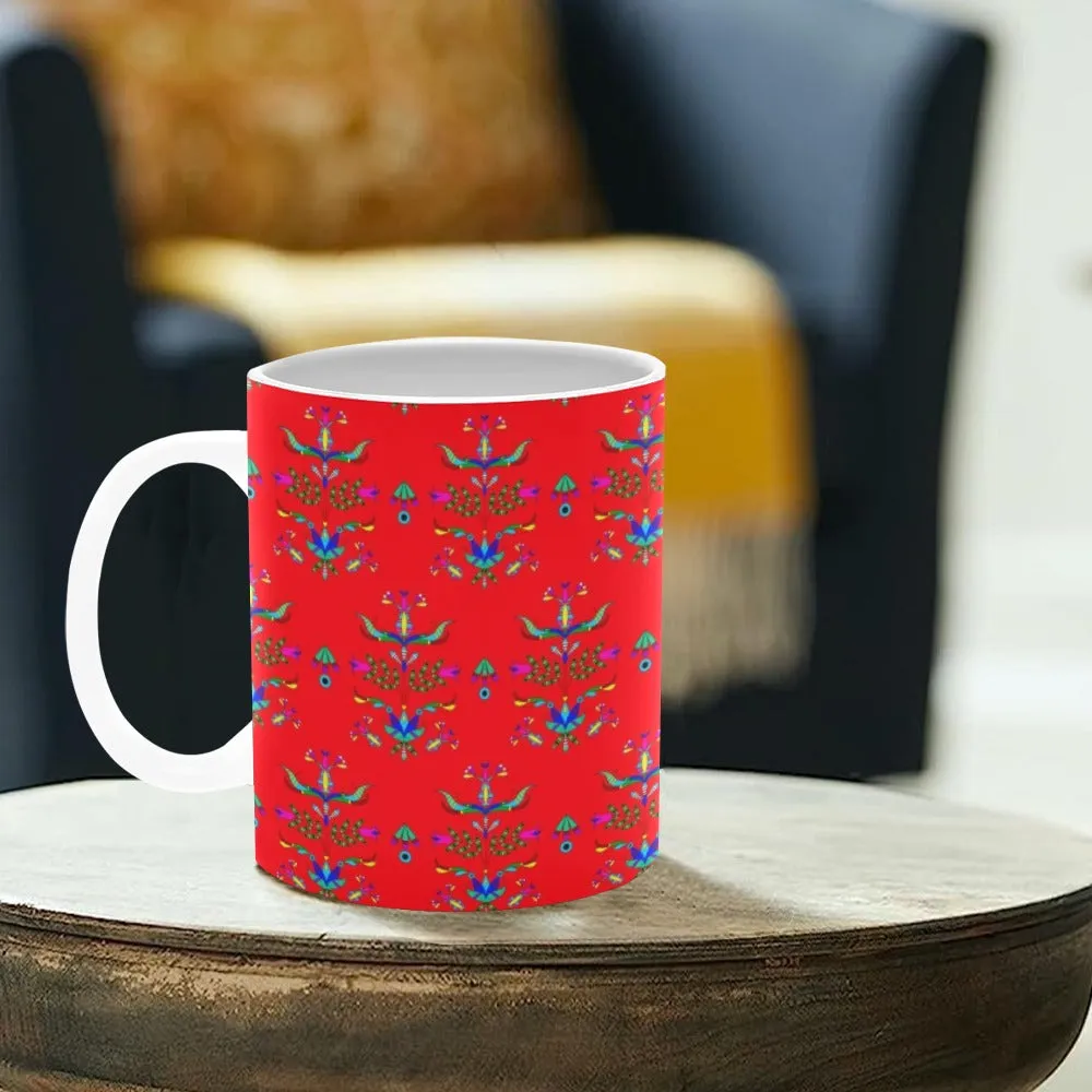 Dakota Damask Red White Mug(11OZ)