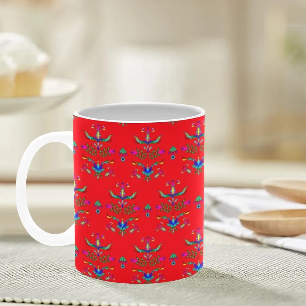 Dakota Damask Red White Mug(11OZ)