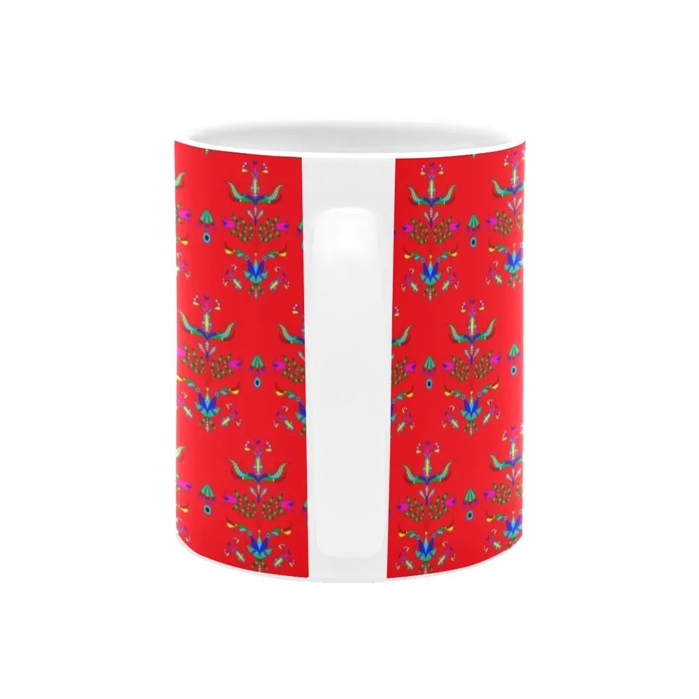 Dakota Damask Red White Mug(11OZ)