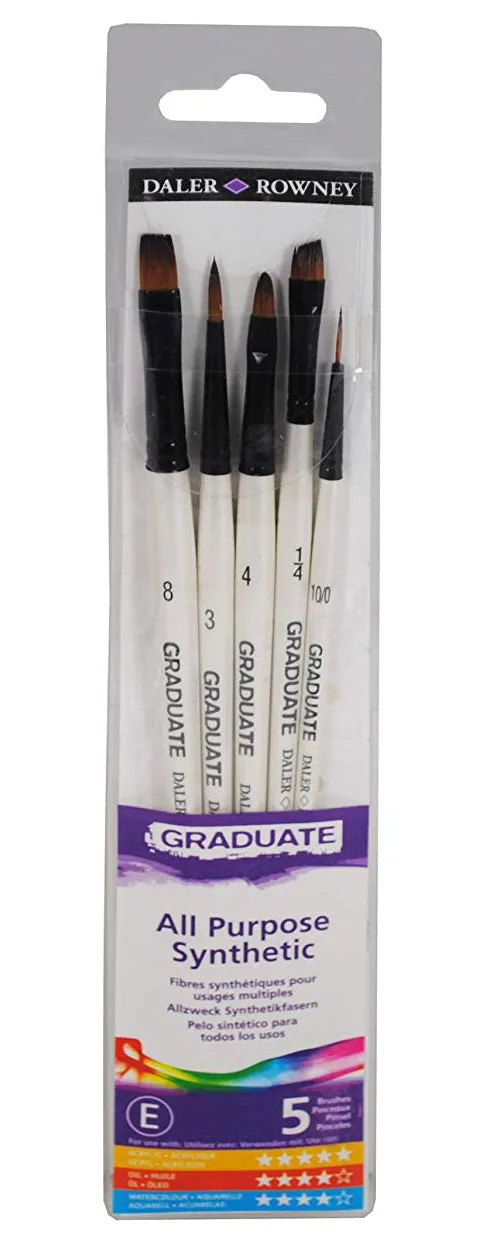 Daler Rowney Graduate Brushes Short Handle Synth Selection Set