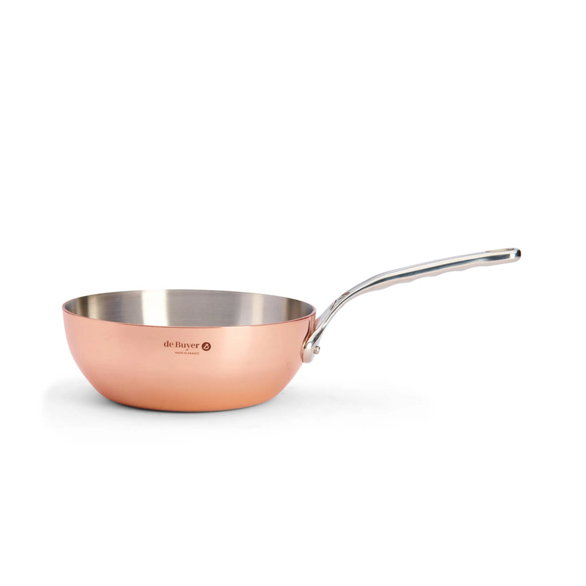 De Buyer Prima Matera Induction Copper Saucier with Stainless Steel Handle, 20cm