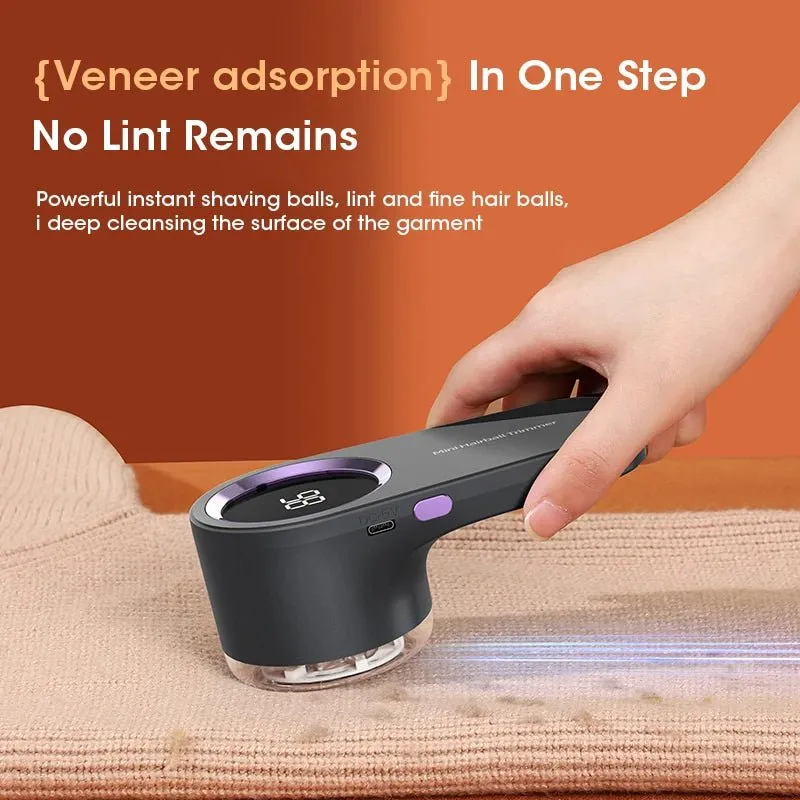 Digital Display Lint Remover - Electric Hairball Trimmer with LED Digital Display USB Charging Pellet Removes Lint From Clothes