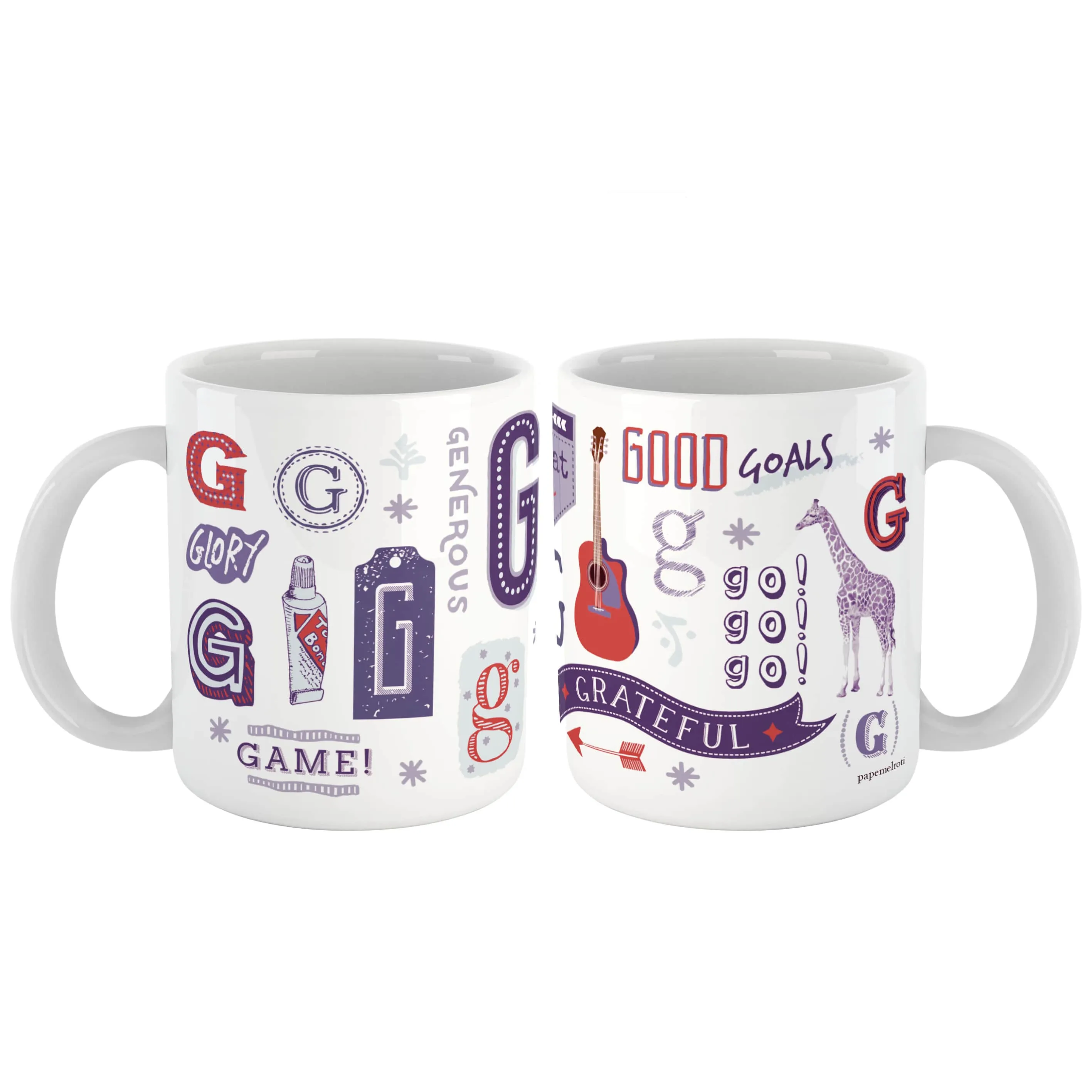 Doodle Monogram Ceramic Mug