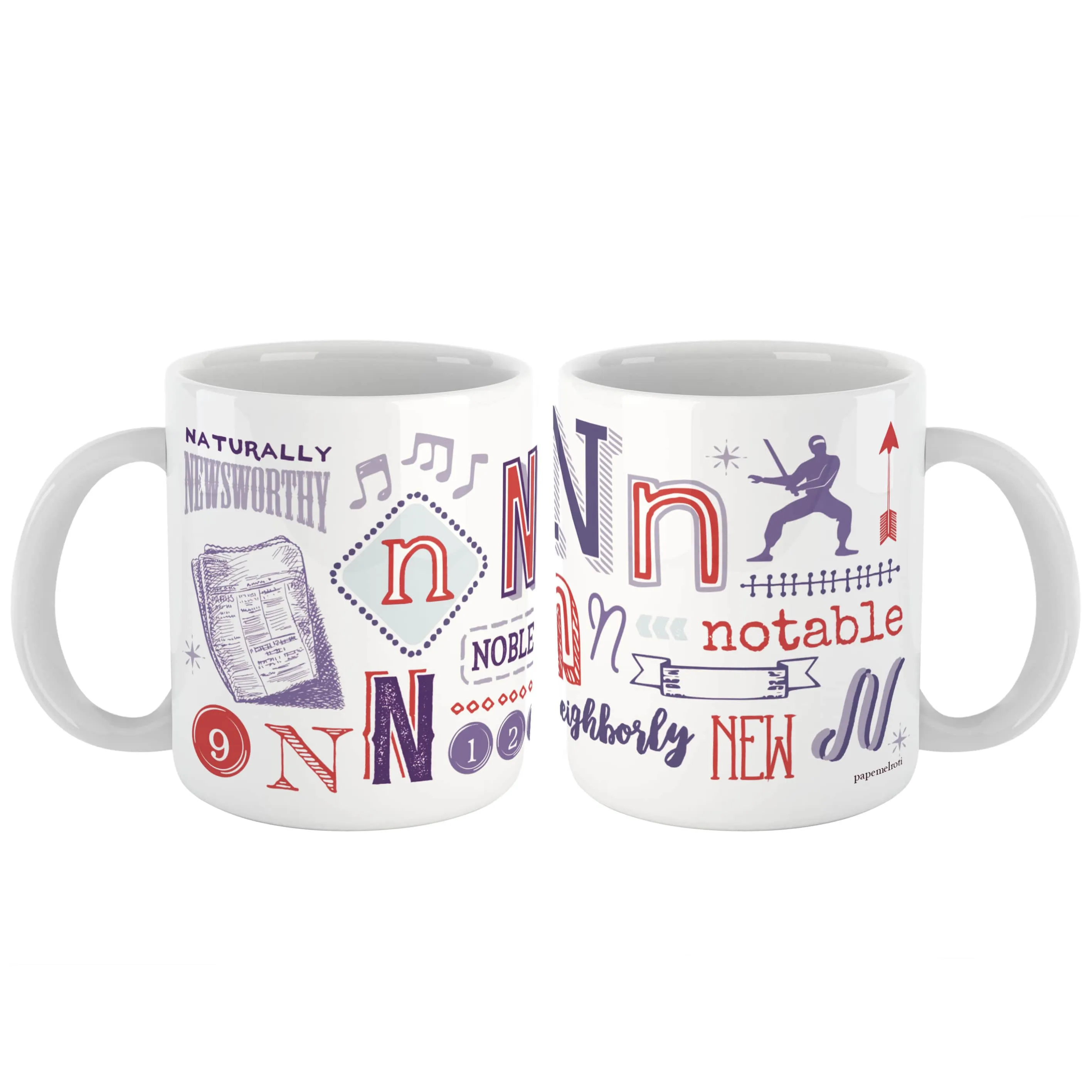 Doodle Monogram Ceramic Mug