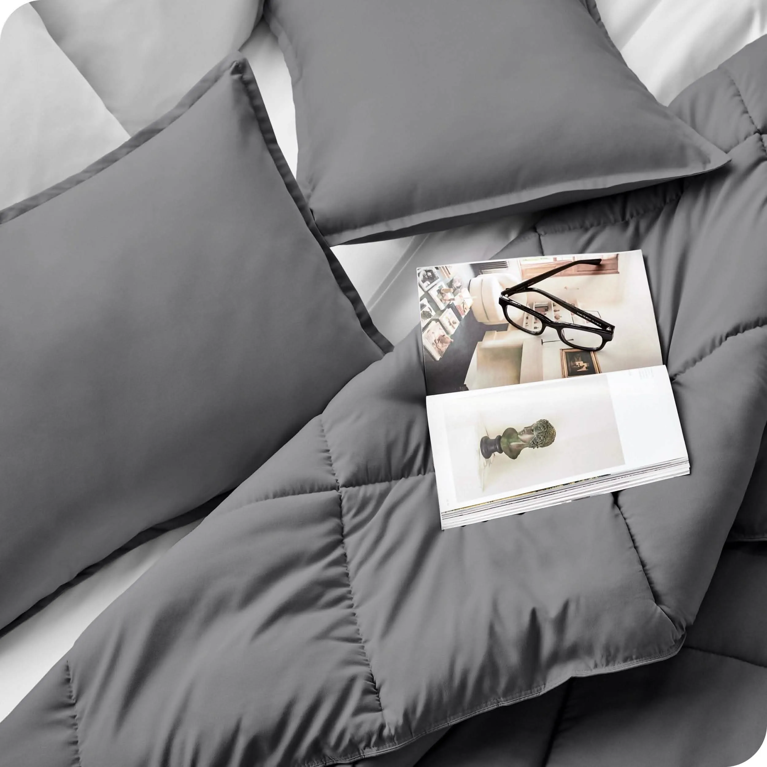 Down Alternative Box Stitch Comforter Set - Twin/Twin XL