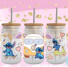 Easter - Stitch Bus - UV Dtf 16oz Cup Wrap