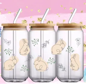 Easter - Wild Flower Bunnies 2 - UV Dtf 16oz Cup Wrap