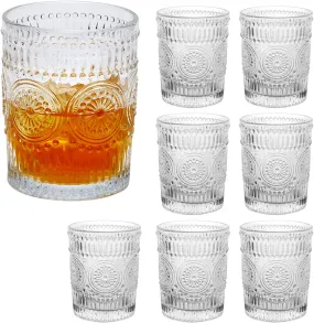 EK CHIC HOME  10 OZ Vintage Romantic Glasses(8pcs)