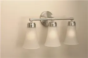 Essen Decorative 3-Light Vanity Fixture Brushed Nickel 23 Inch  Uses (3) 60-Watt Incandescent Medium Base Lamps