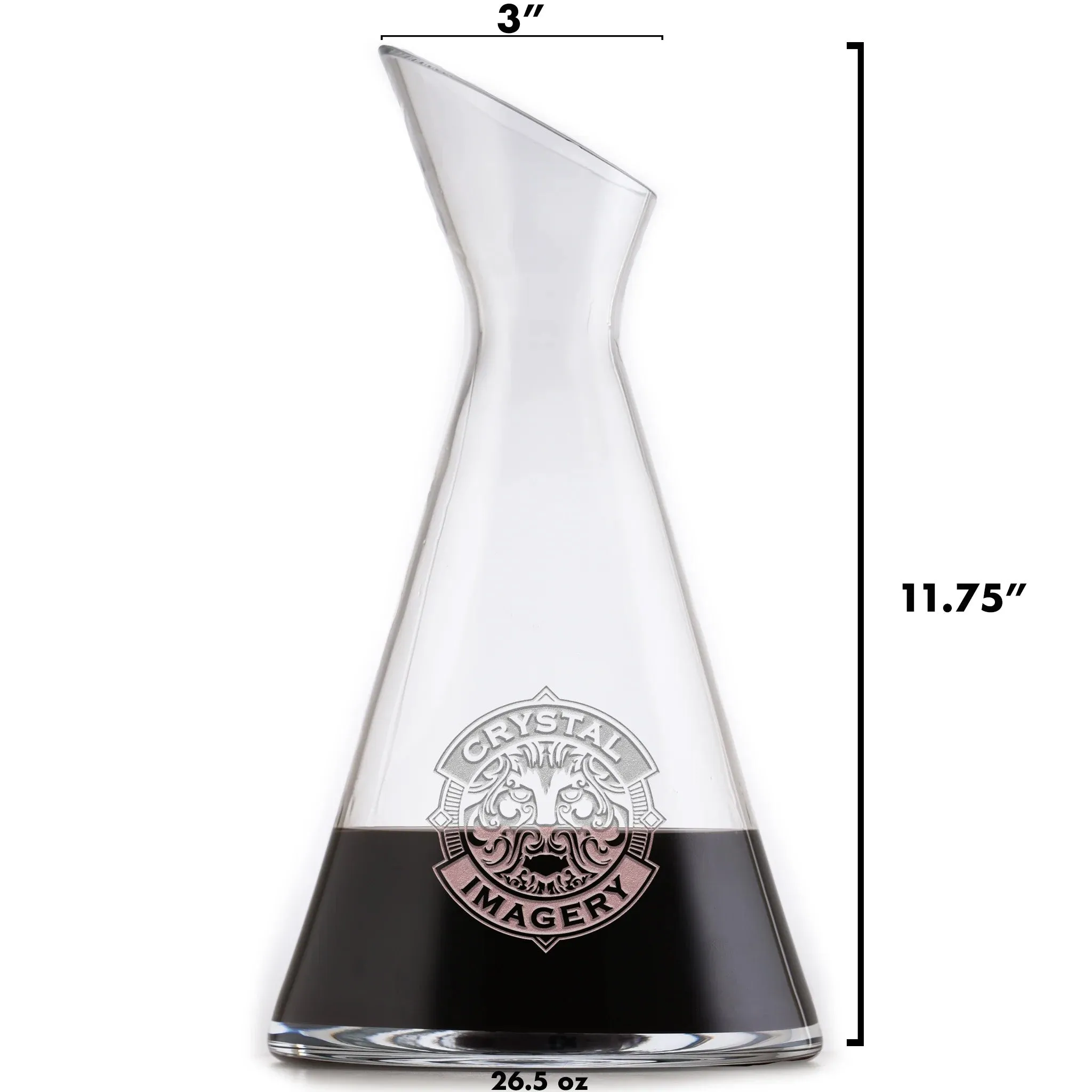 Etched Slant Wine Carafe Decanter