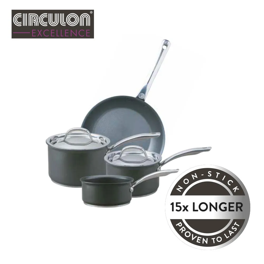 Excellence Non-Stick Saucepan & Lid, Skillet & Milk Pan Cookware Set - 4 Pieces