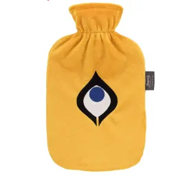 Fashy Hot Water Bottle With Removeable Cover Fun Yellow Retro Style